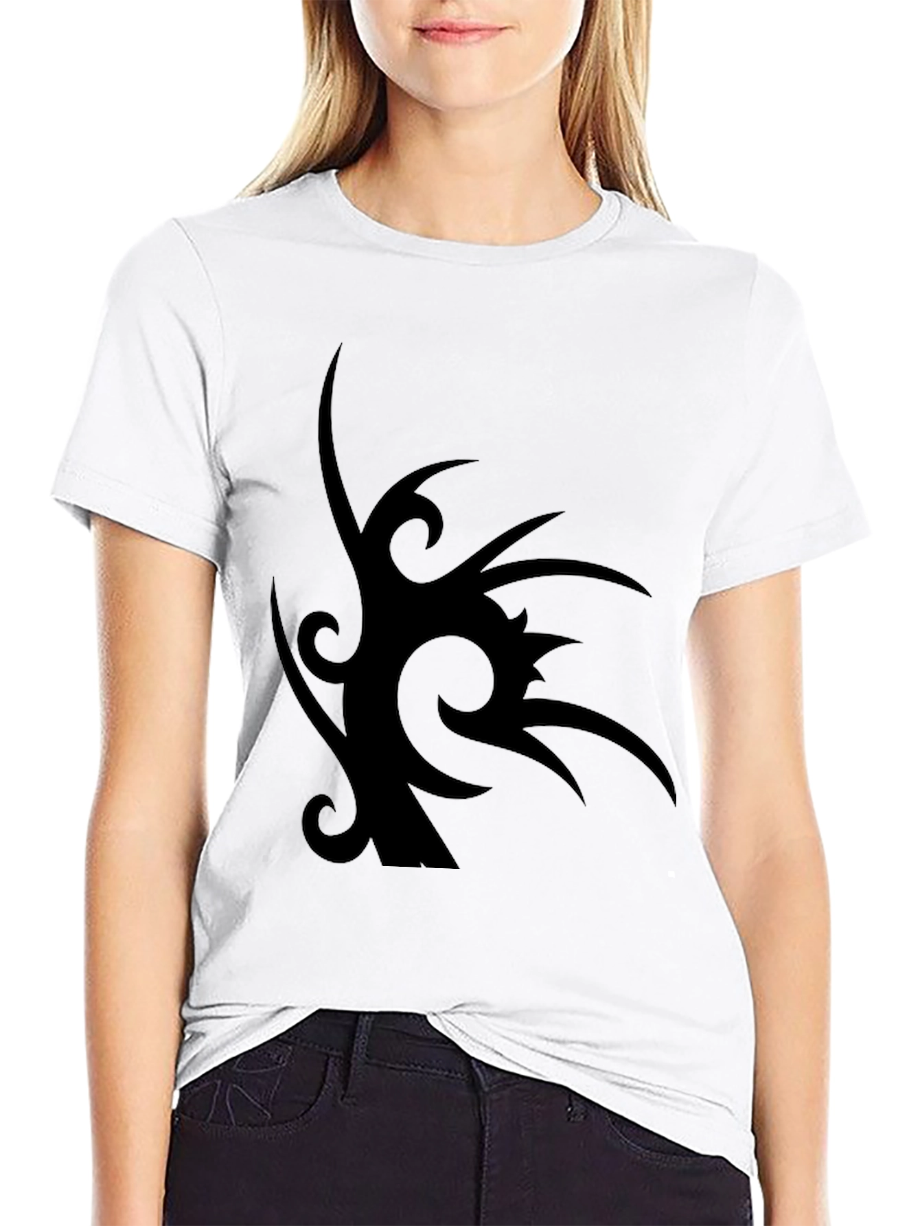 Black Tribal Tattoo Black Graphic Tee for Men view 9