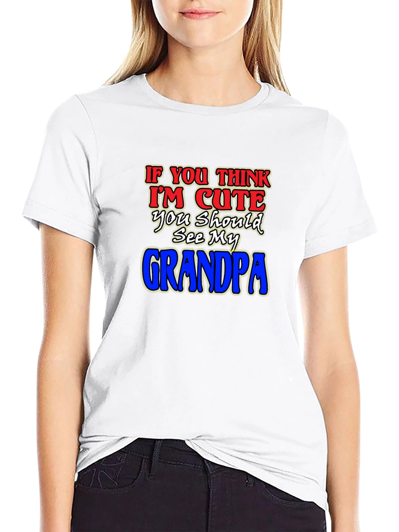 Black Cute Grandpa T-Shirt - Humorous Family Tee view 9