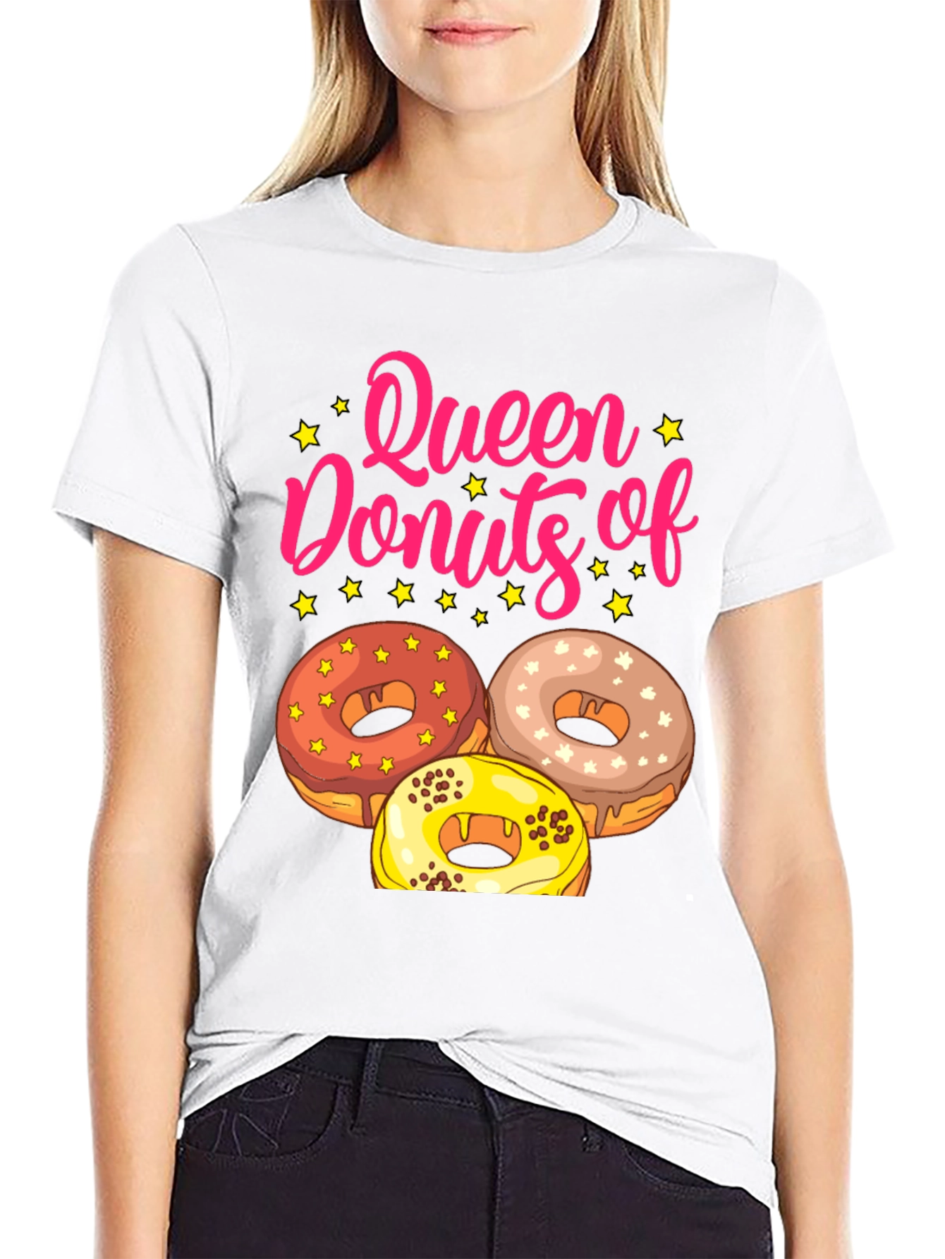 Black Queen of Donuts T-Shirt Funny Dessert Tee view 9