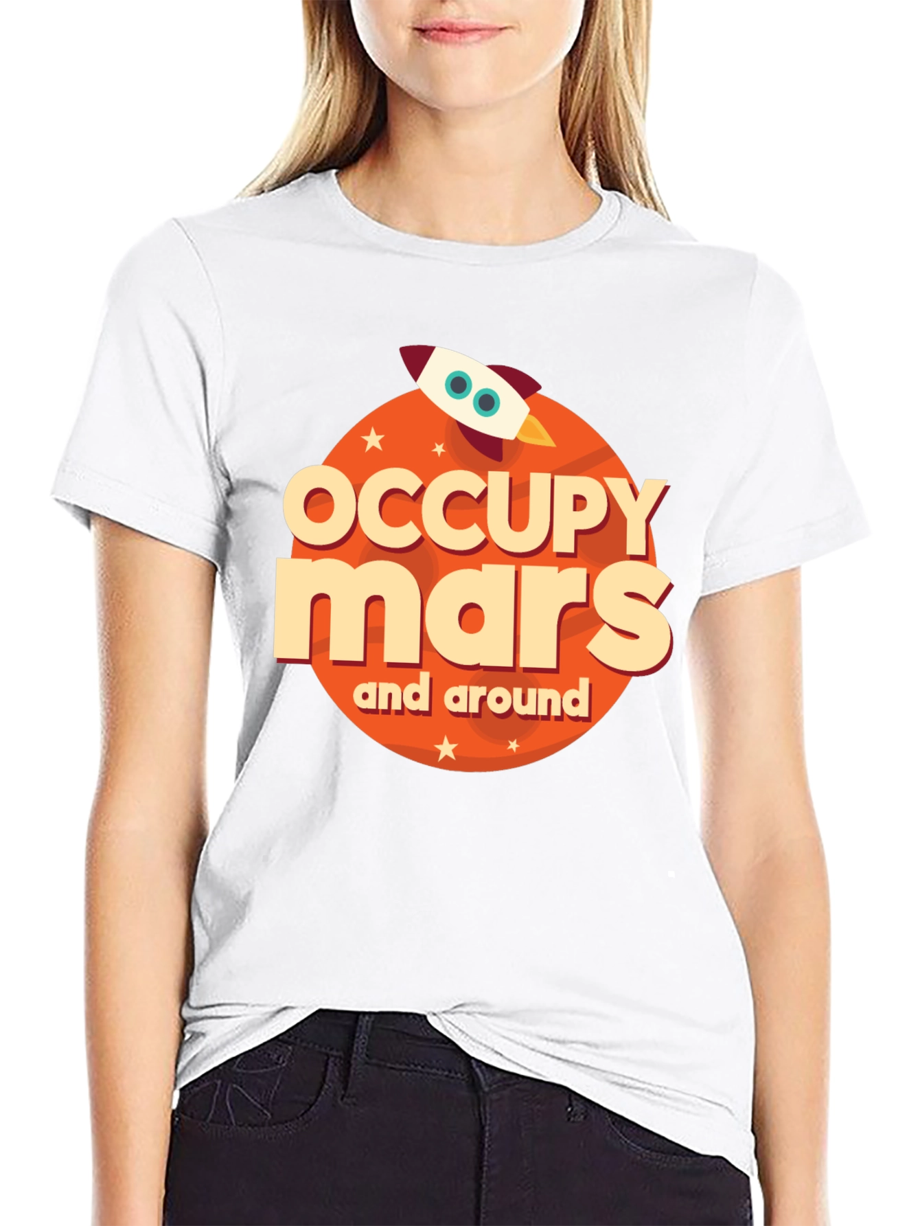 Black Occupy Mars Graphic Tee view 9