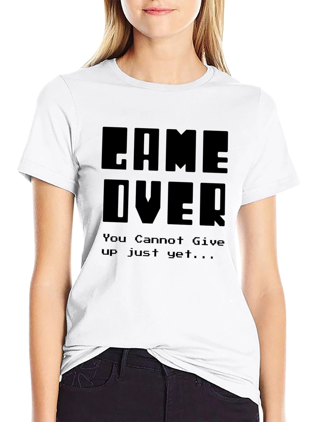Black Game Over T-Shirt: You Cannot Give Up view 9