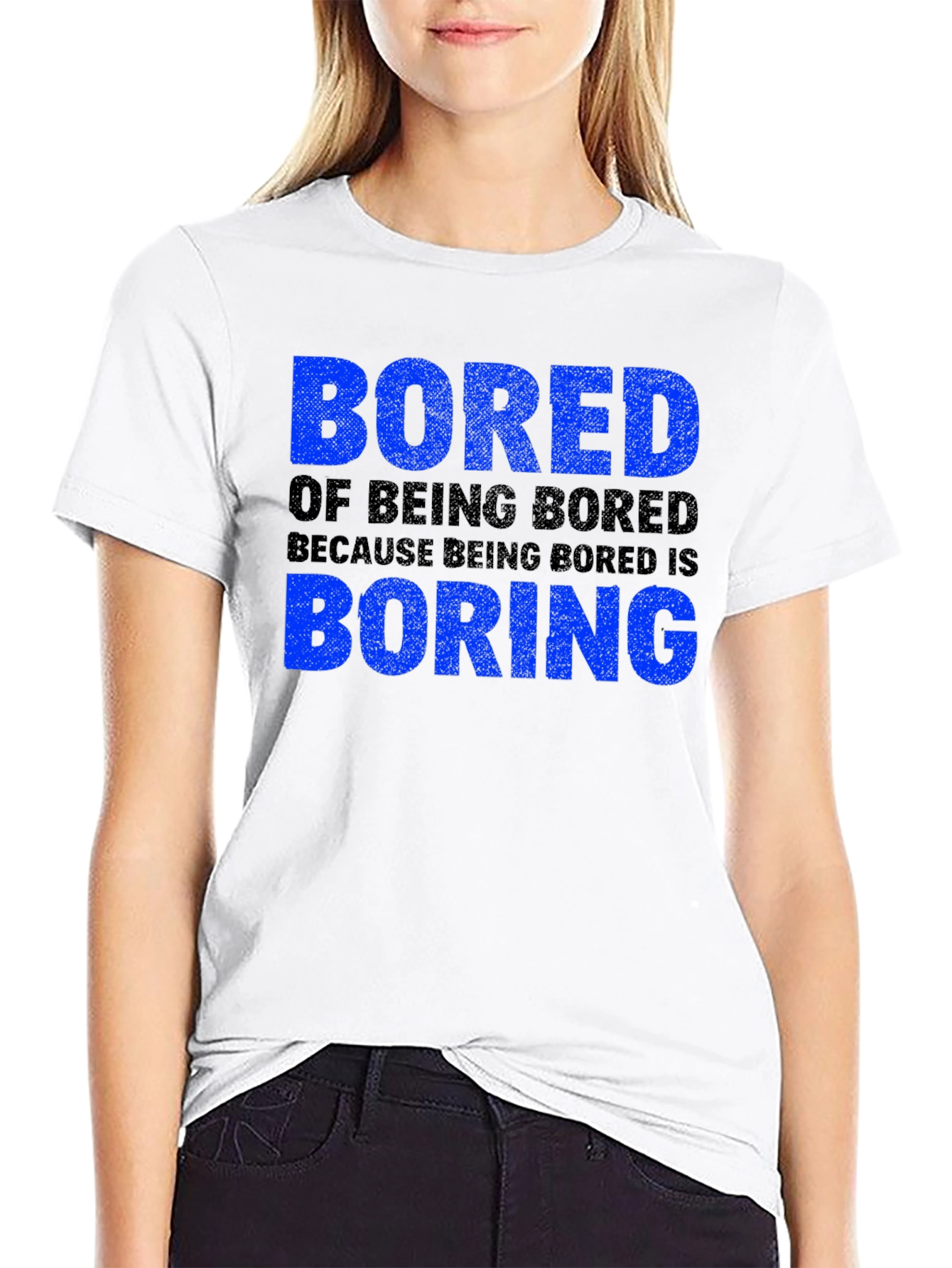 Black Bored of Being Bored T-Shirt view 9