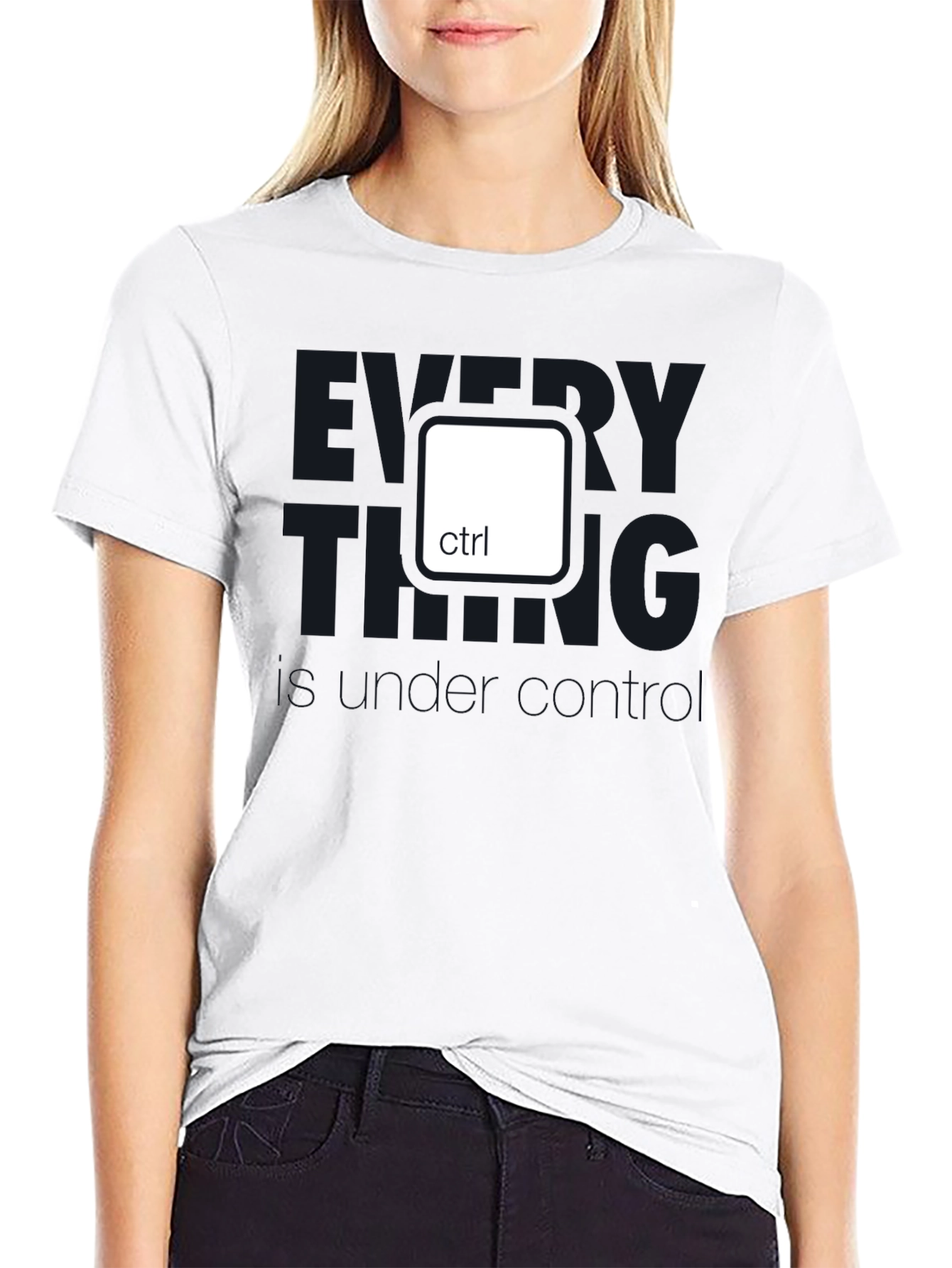 Black Control Key T-Shirt - Everything Under Control view 9