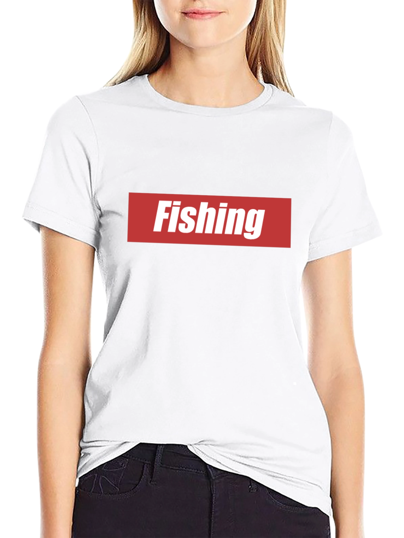 Black Fishing Graphic Tee - Red & White Logo view 9