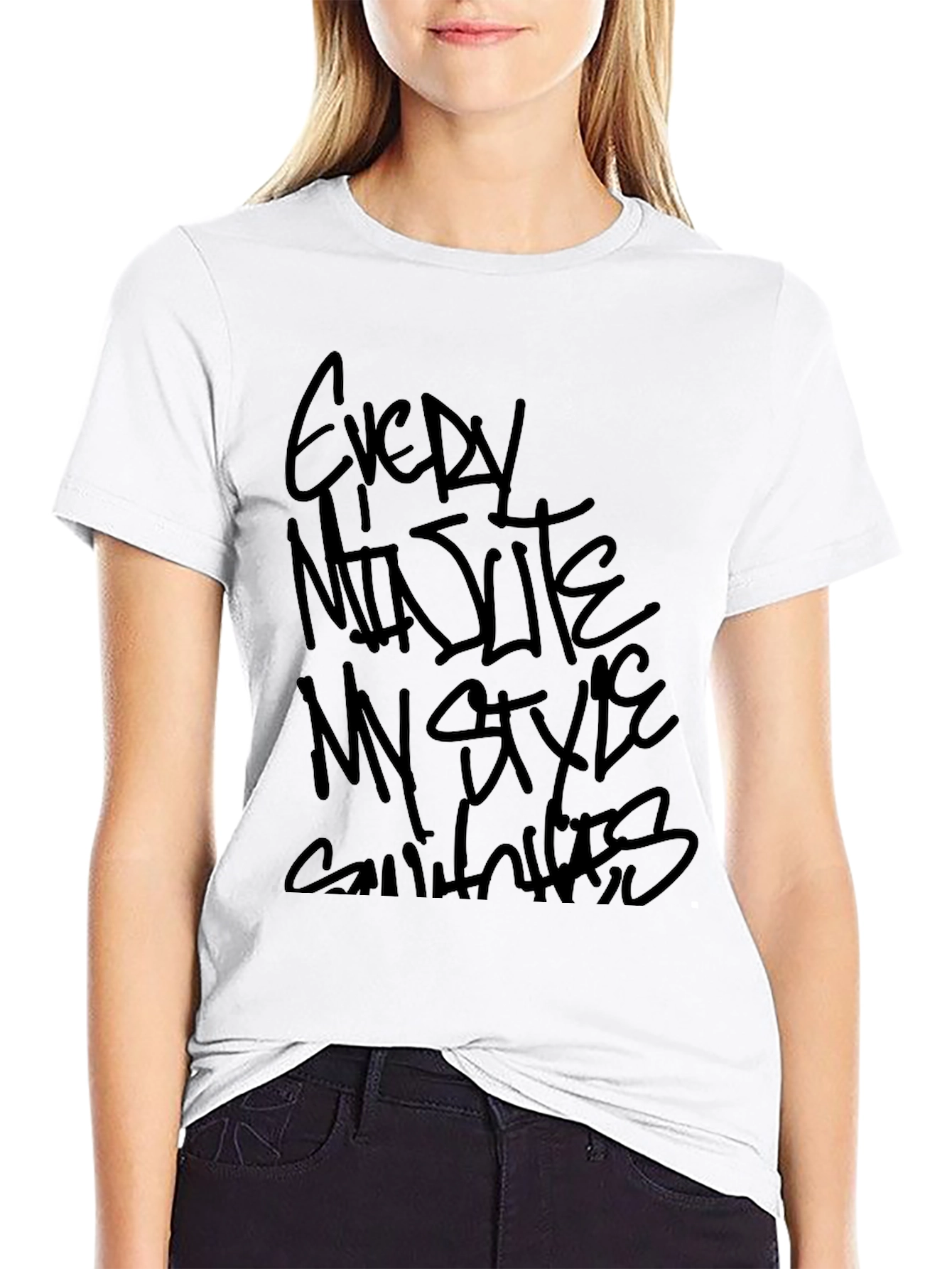 Black Every Nite My Style T-Shirt Black Casual Tee view 9