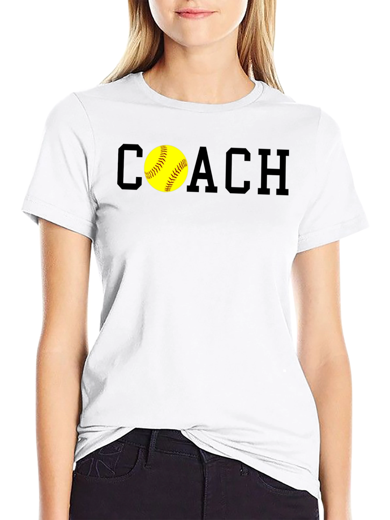 Black Softball Coach T-Shirt - Stylish & Comfortable view 9