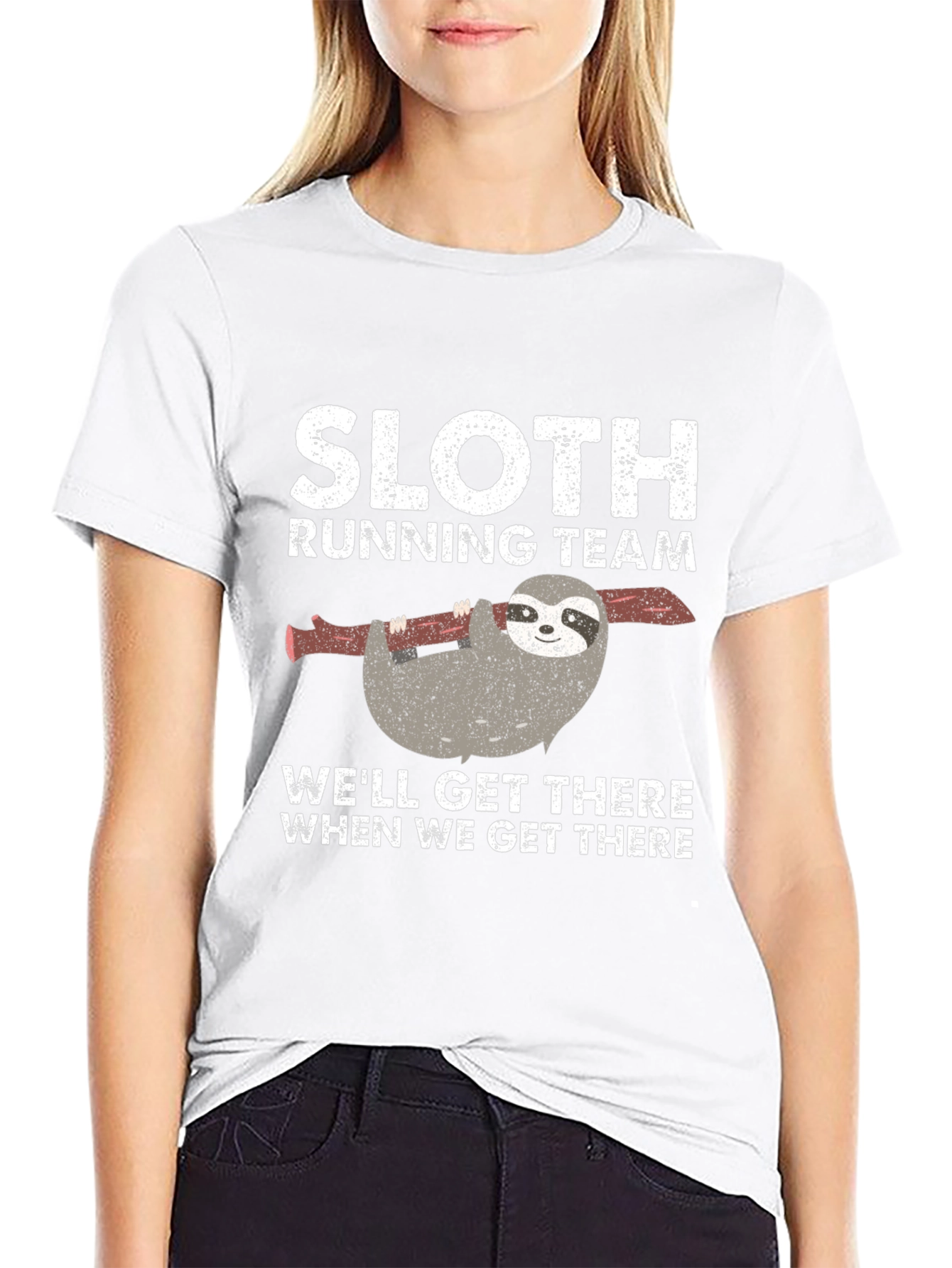 Black Sloth Running Team Graphic Tee view 9