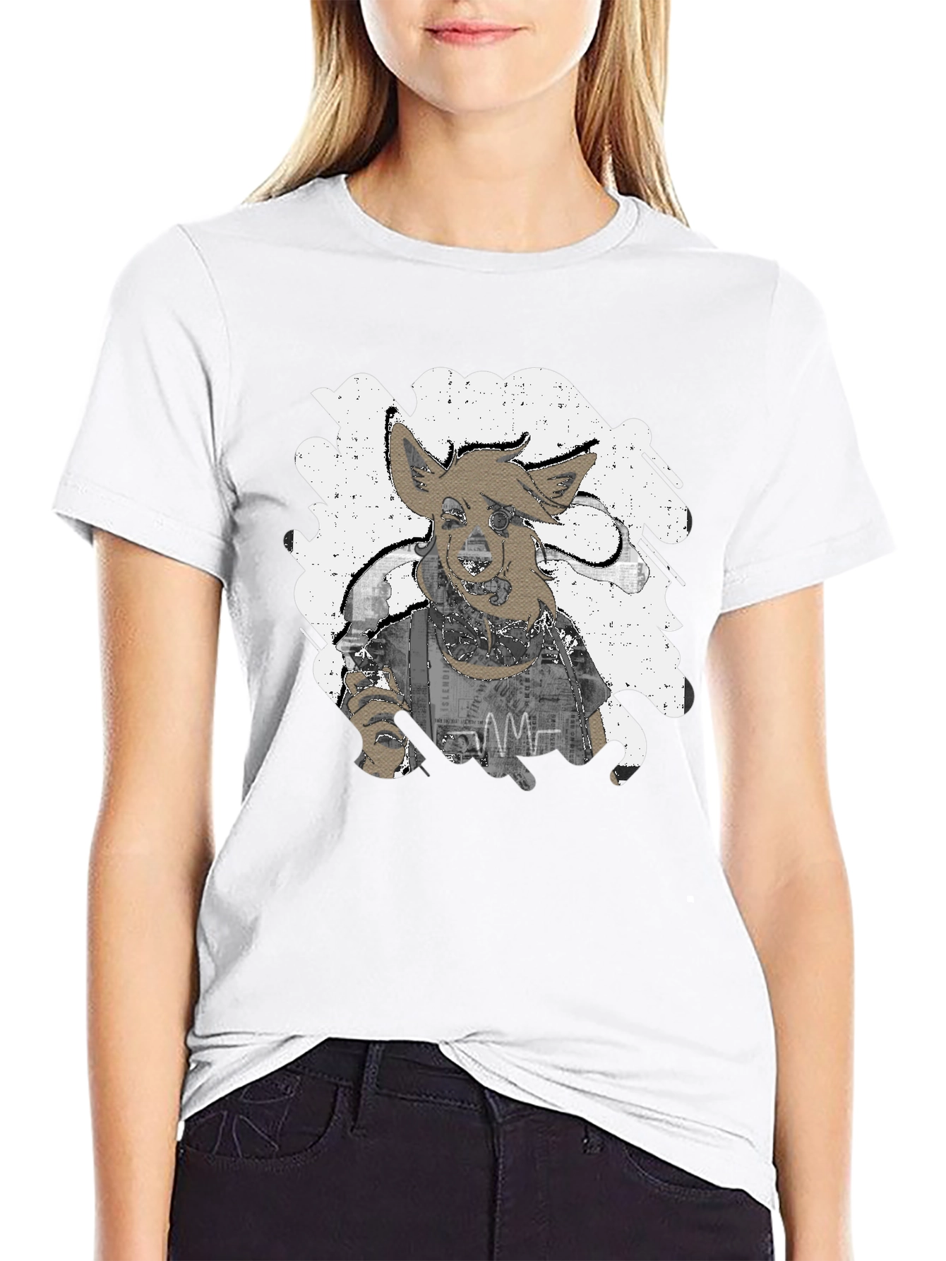 Black Unique Distressed Graphic Tee - Men's Black T-Shirt view 9