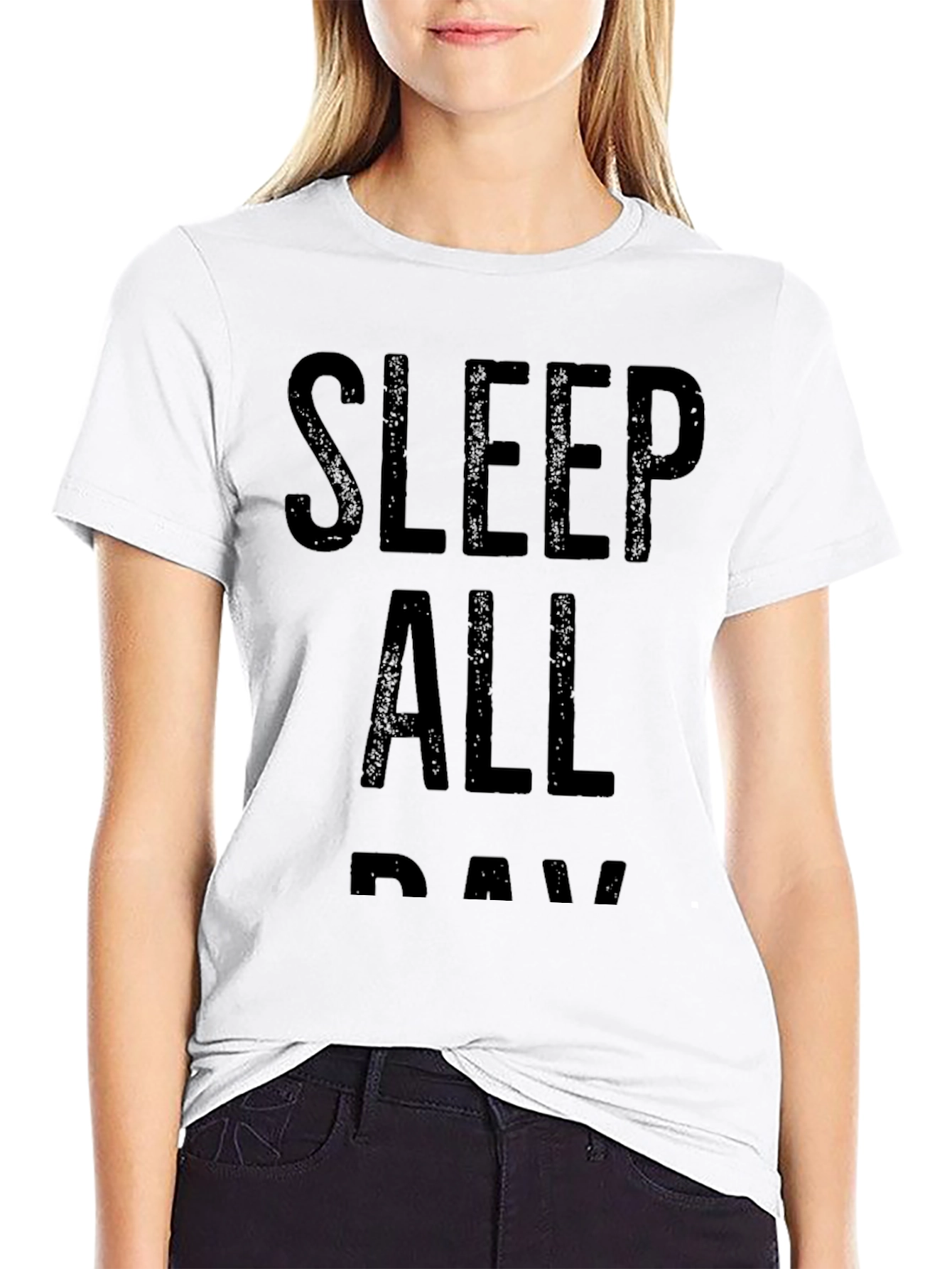 Black Sleep All Day Black Graphic T-Shirt view 9