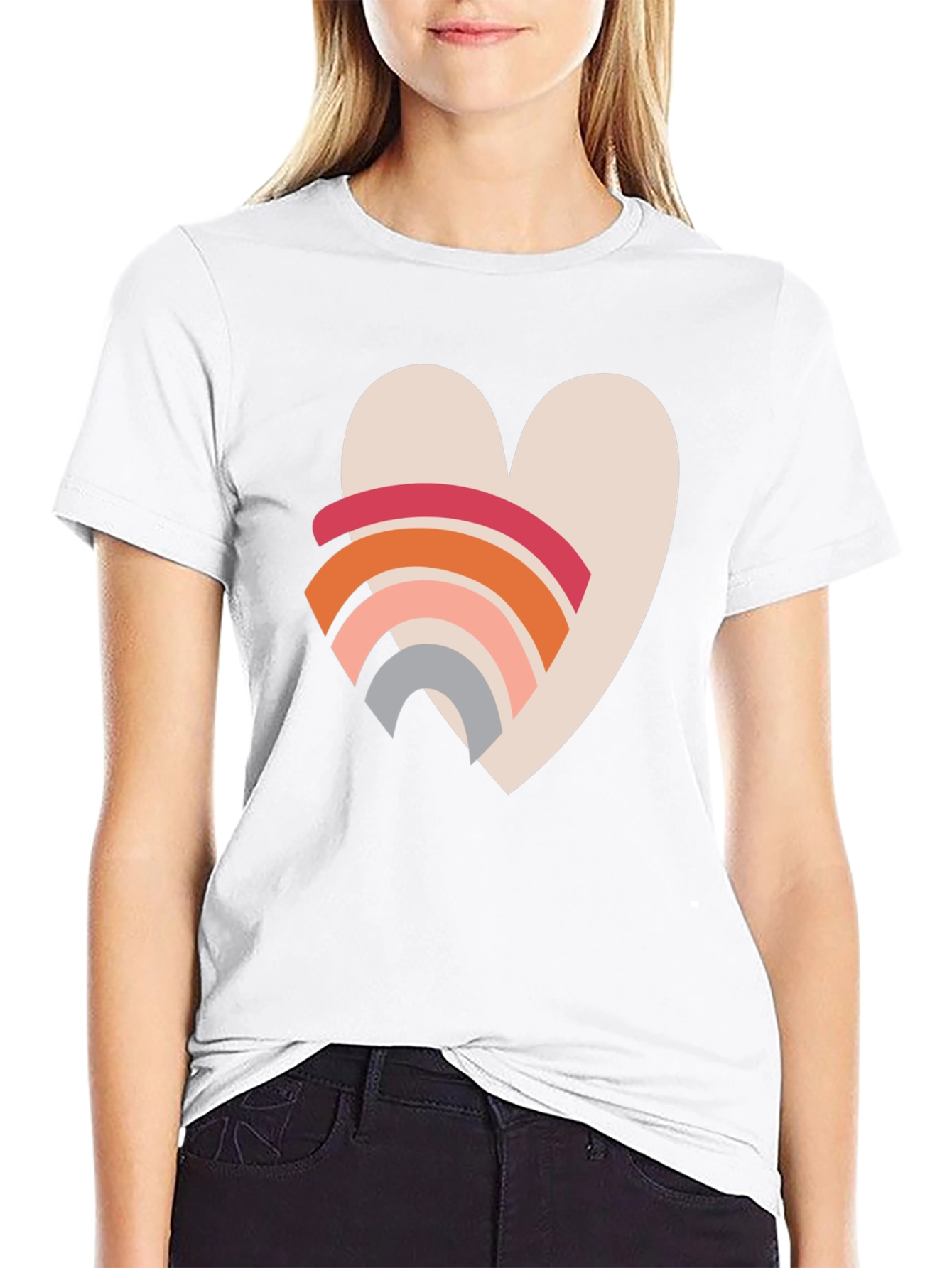 Black Heart Rainbow Graphic Tee view 9