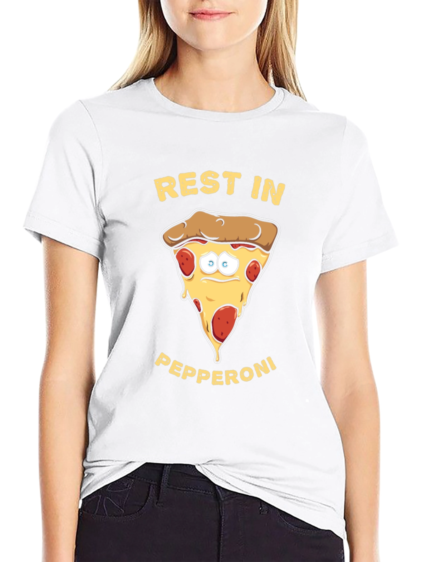 Black Rest in Pepperoni Funny Graphic T-Shirt view 9