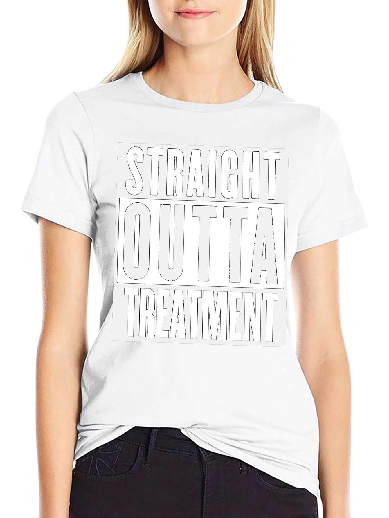 Black Straight Outta Treatment Graphic T-Shirt view 9
