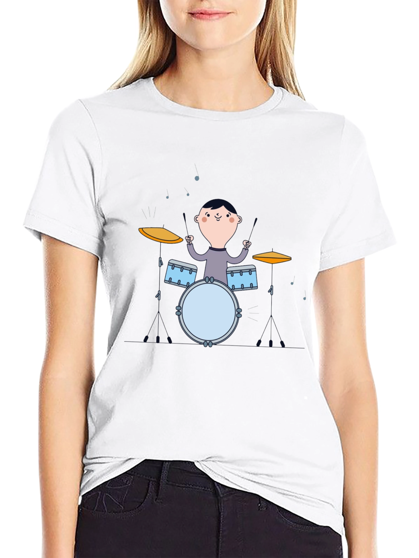 Black Drummer Boy Graphic Tee - Black Cotton T-Shirt view 9