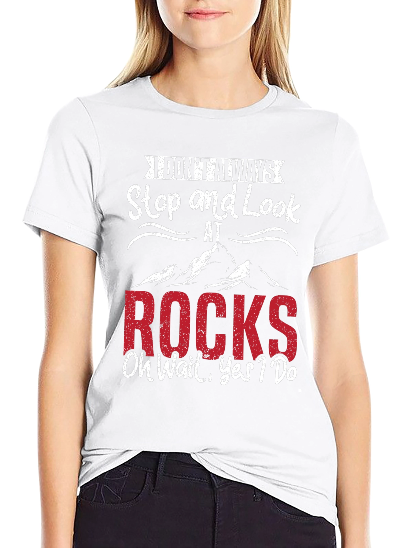 Black Funny Rock Lover T-Shirt - I Don't Always Stop & Look view 9