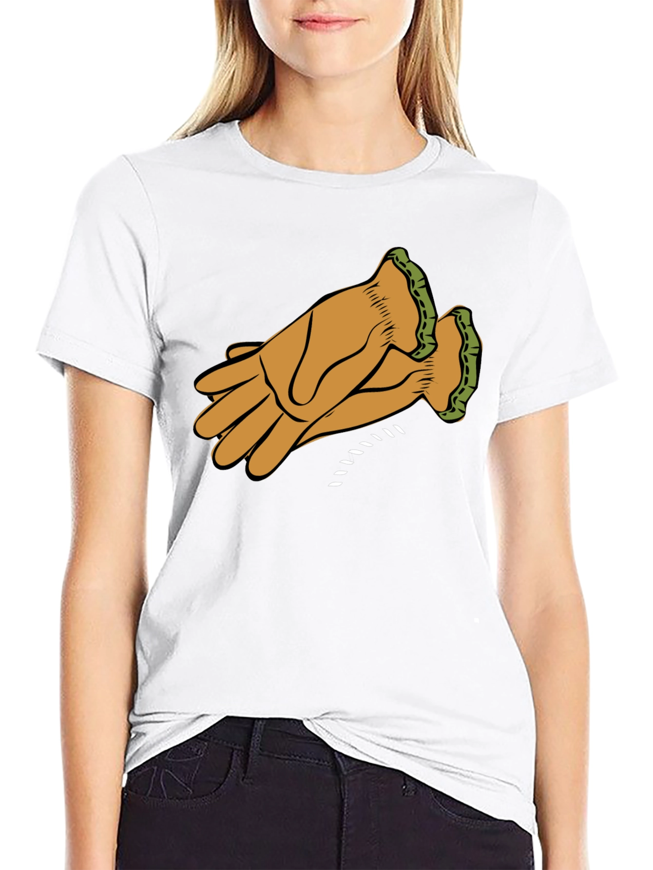 Black Leather Glove Graphic Tee - Black view 9