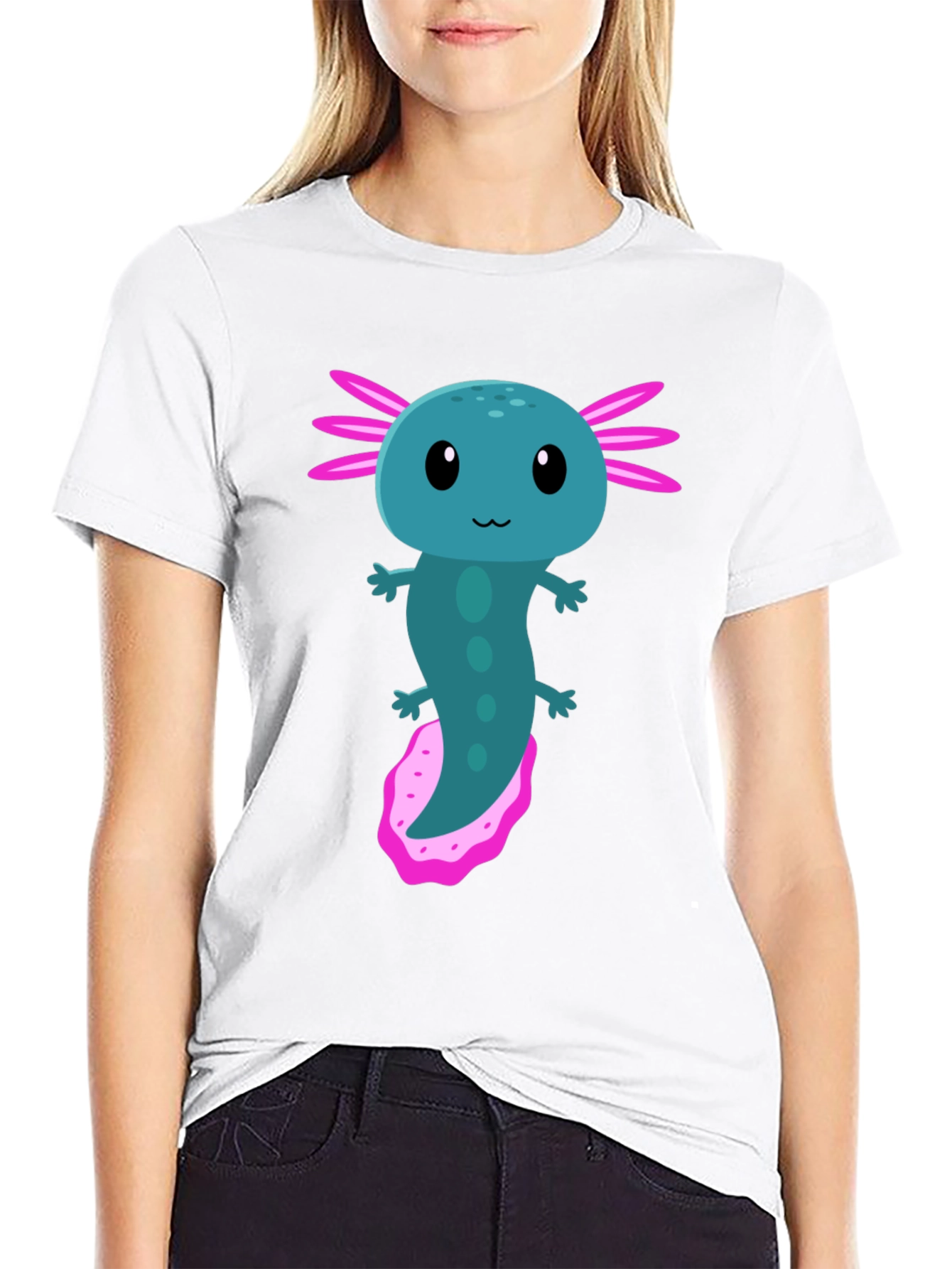 Black Axolotl Graphic Tee - Cute Amphibian T-Shirt view 9