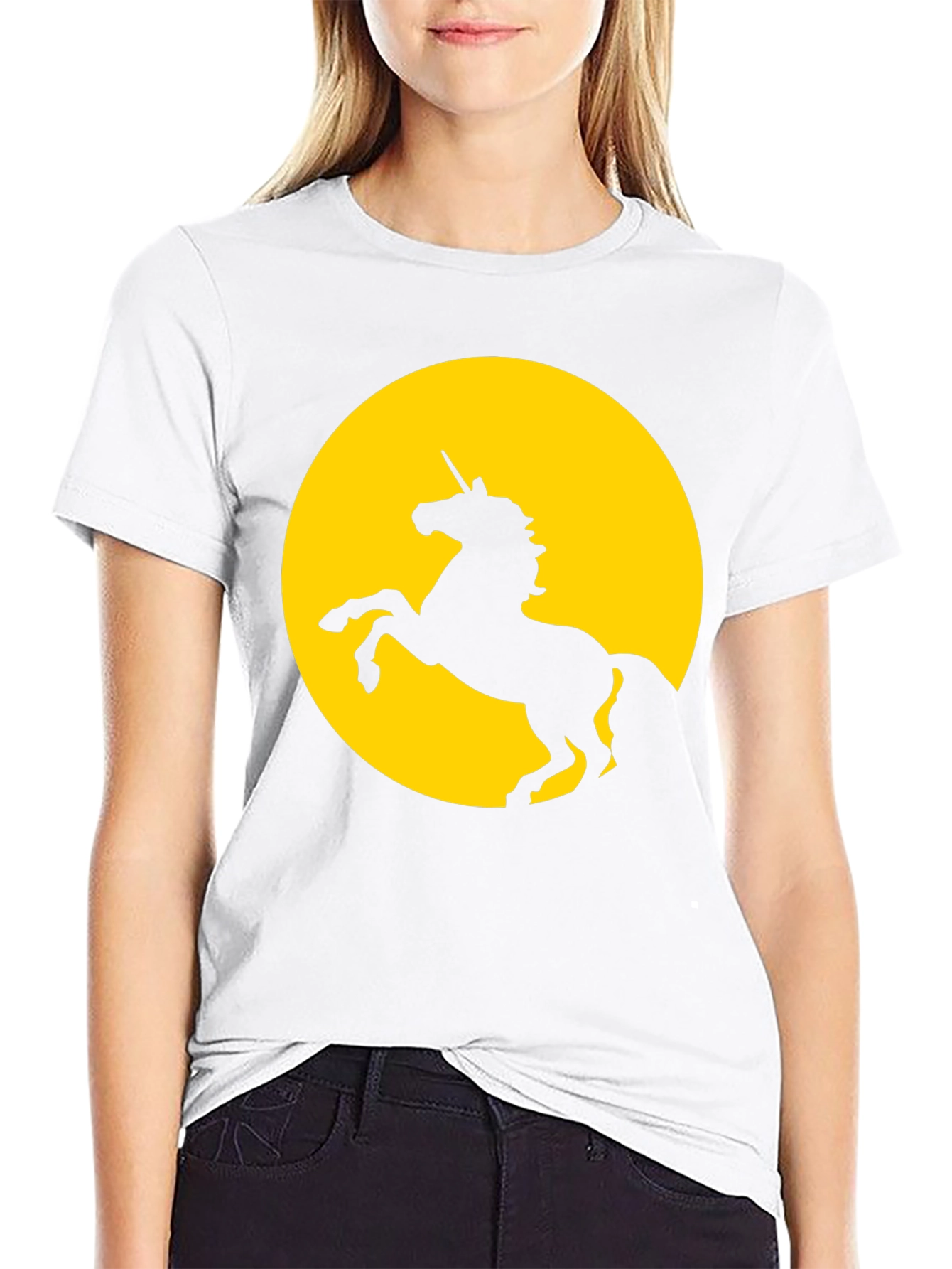 Black Unicorn Silhouette Graphic Tee - Black view 9