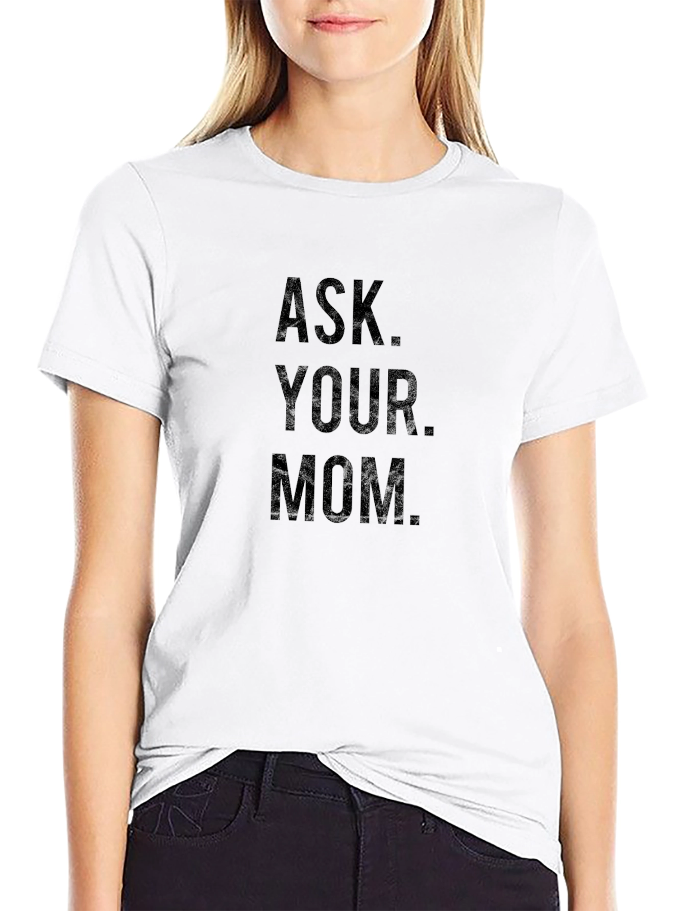 Black Ask Your Mom Graphic Tee - Classic Black T-Shirt view 9