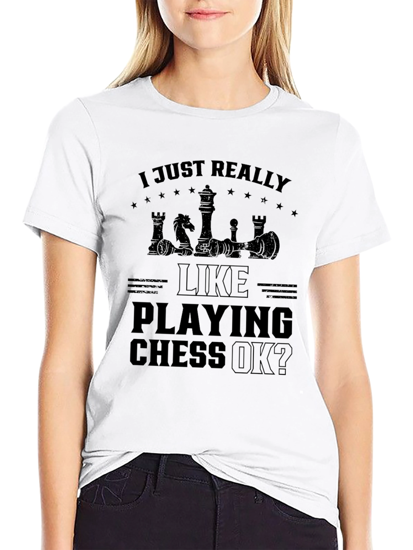 Black Chess Lover's T-Shirt: "I Just Really Like Playing Chess OK?" view 9