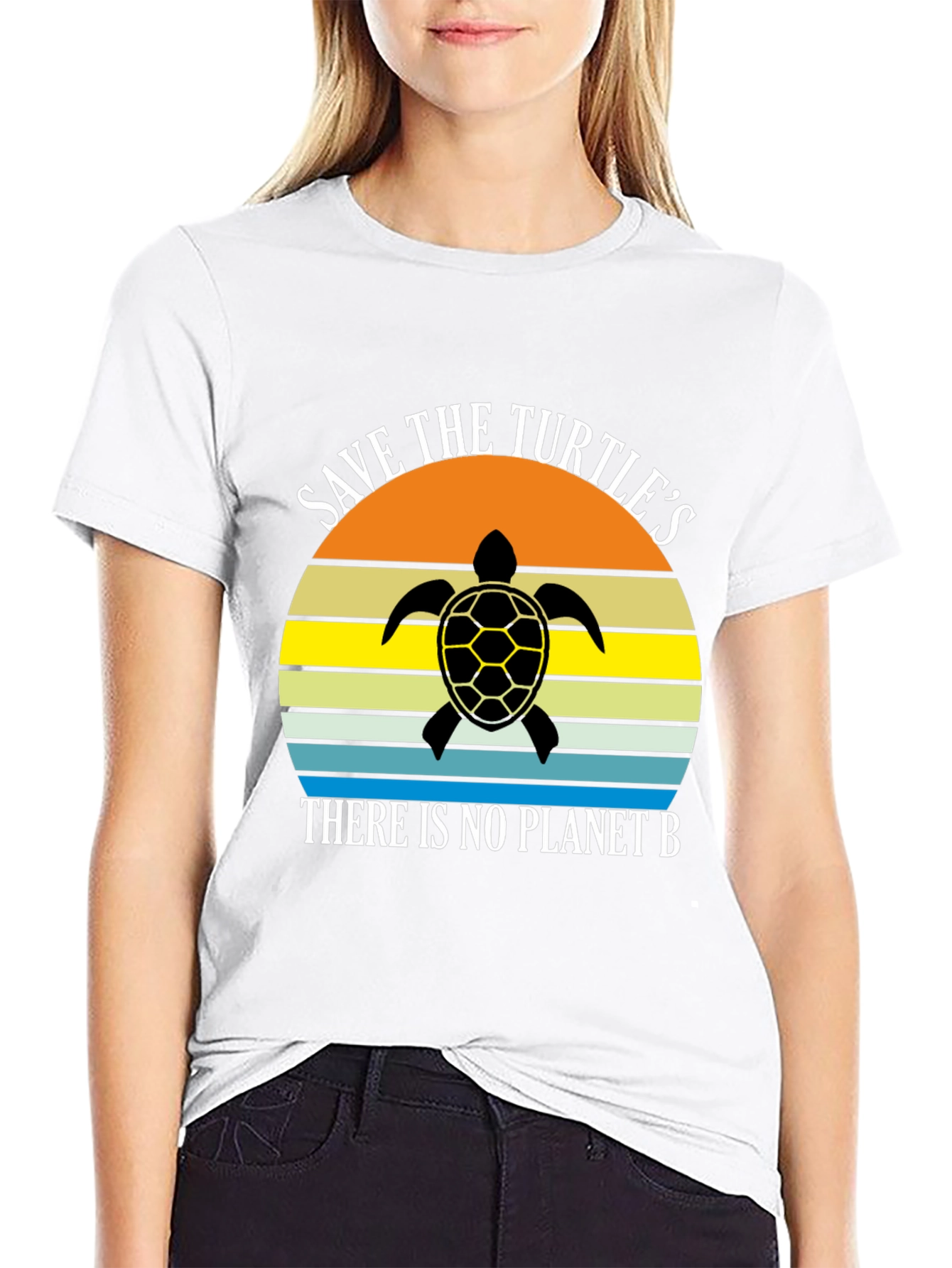 Black Save the Turtles T-Shirt - Planet B view 9