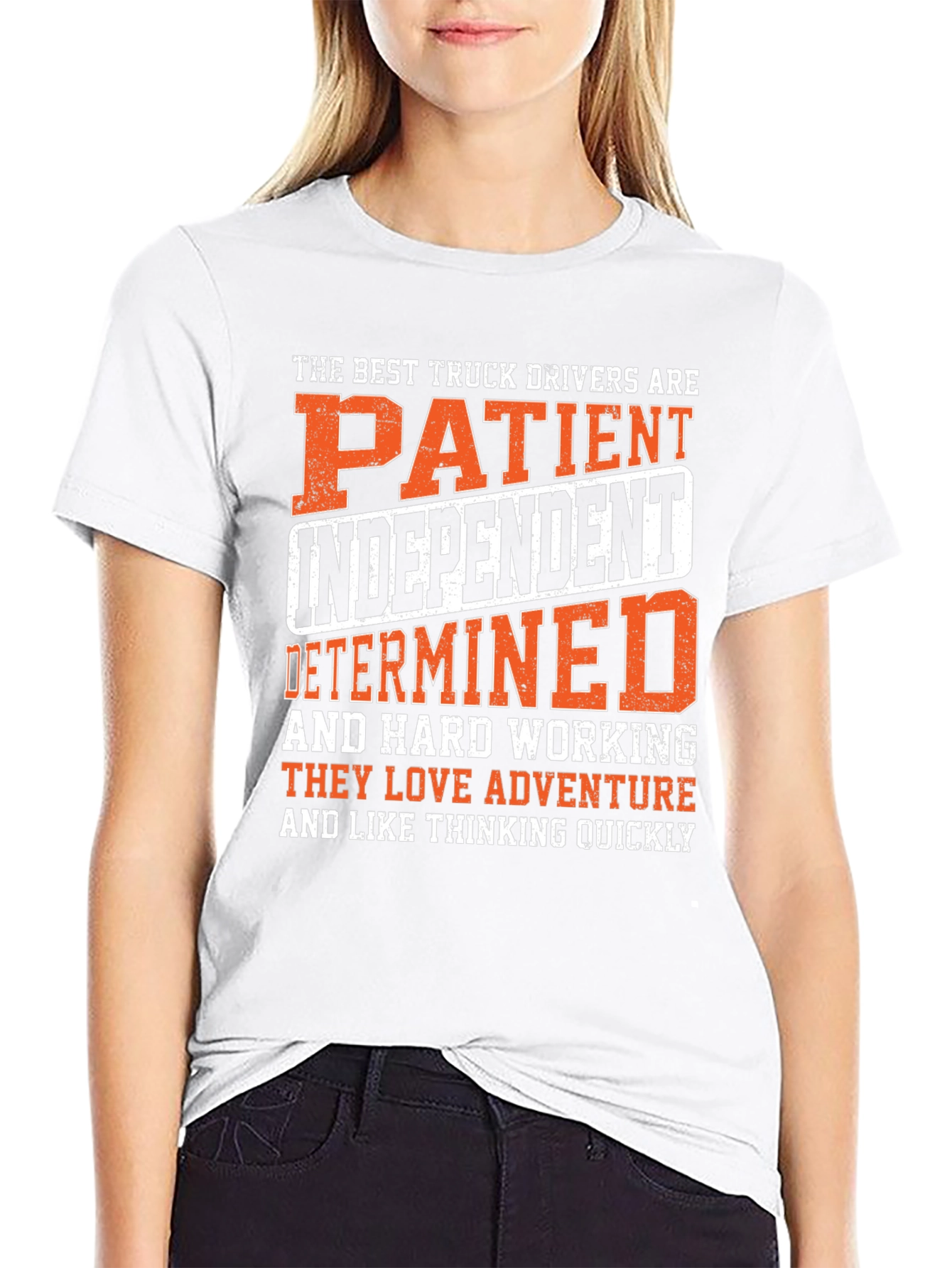 Black Truck Driver Graphic Tee: Patient, Independent, Determined view 9