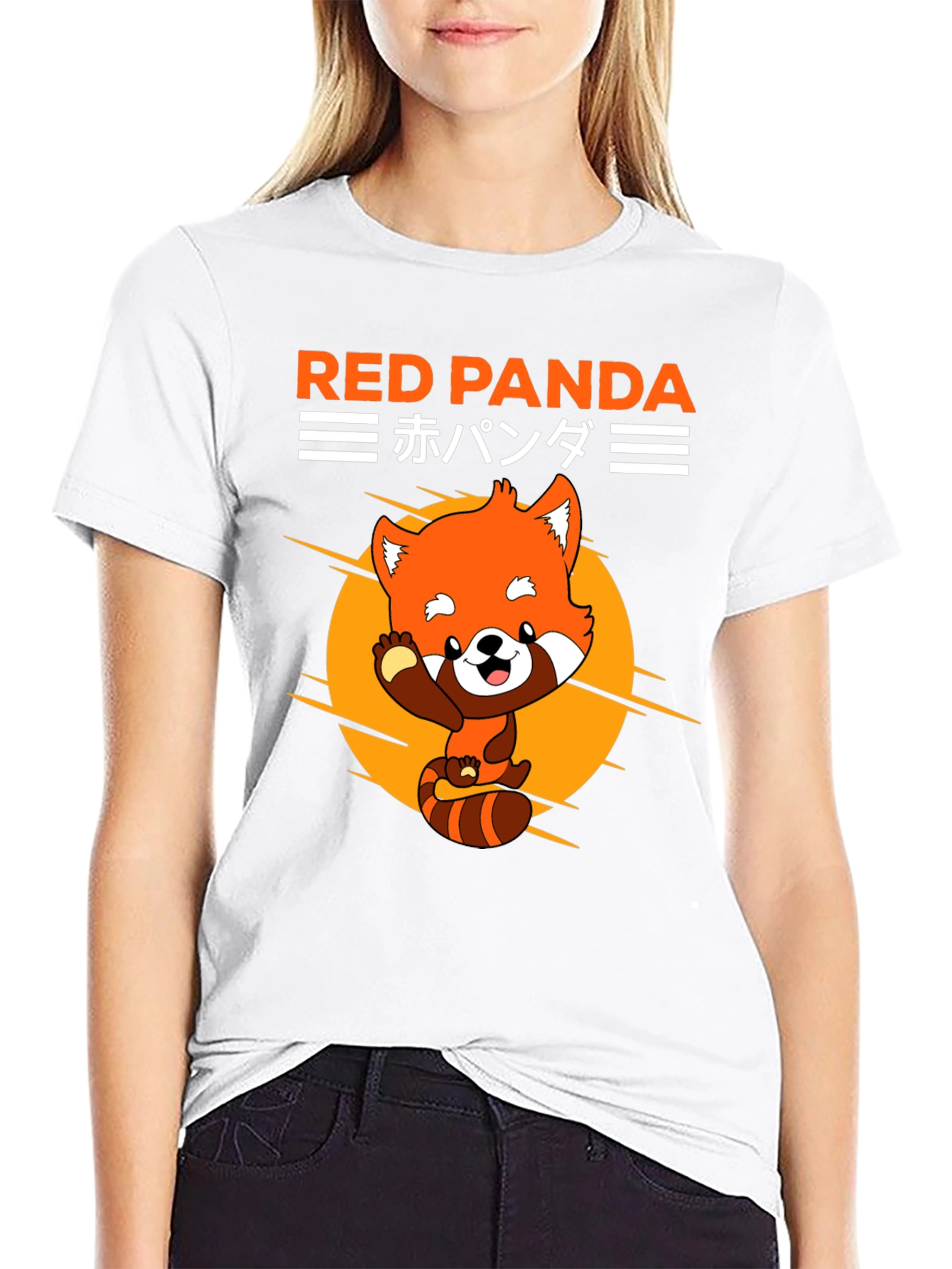 Black Red Panda Graphic Tee - Cute Anime Style view 9