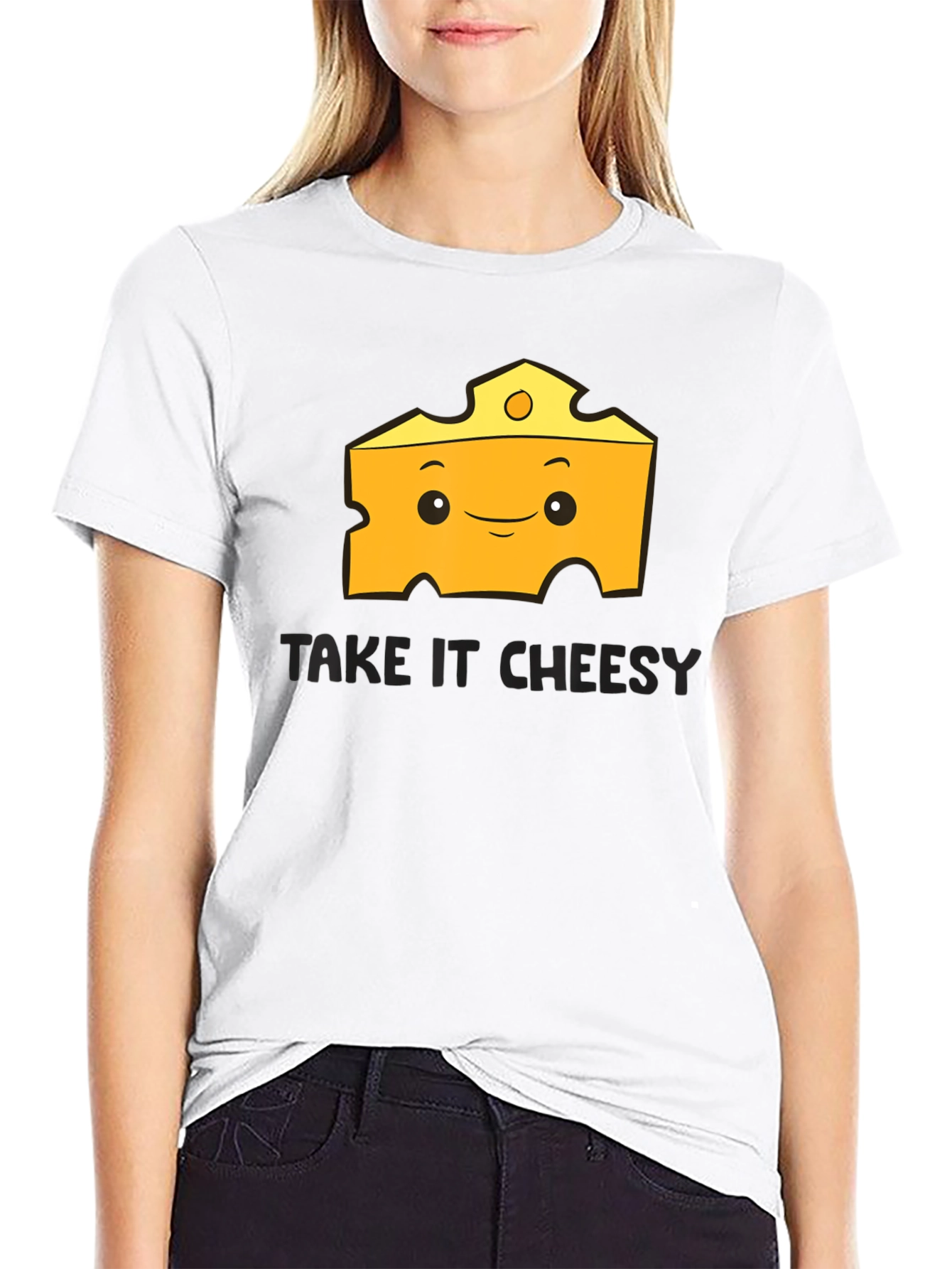 Black Take It Cheesy Graphic T-Shirt - Black view 9