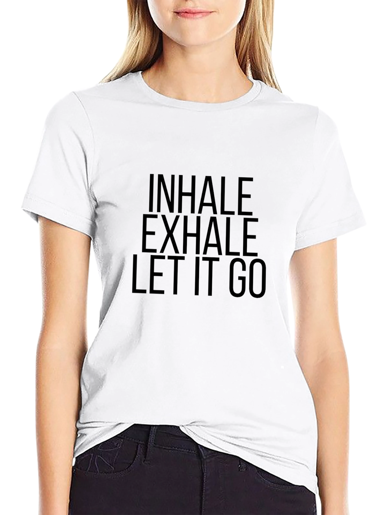 Black Inhale Exhale Let It Go T-Shirt view 9