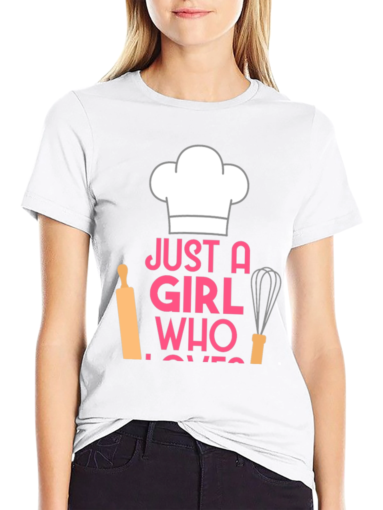 Black Just A Girl Who Loves Baking T-Shirt view 9