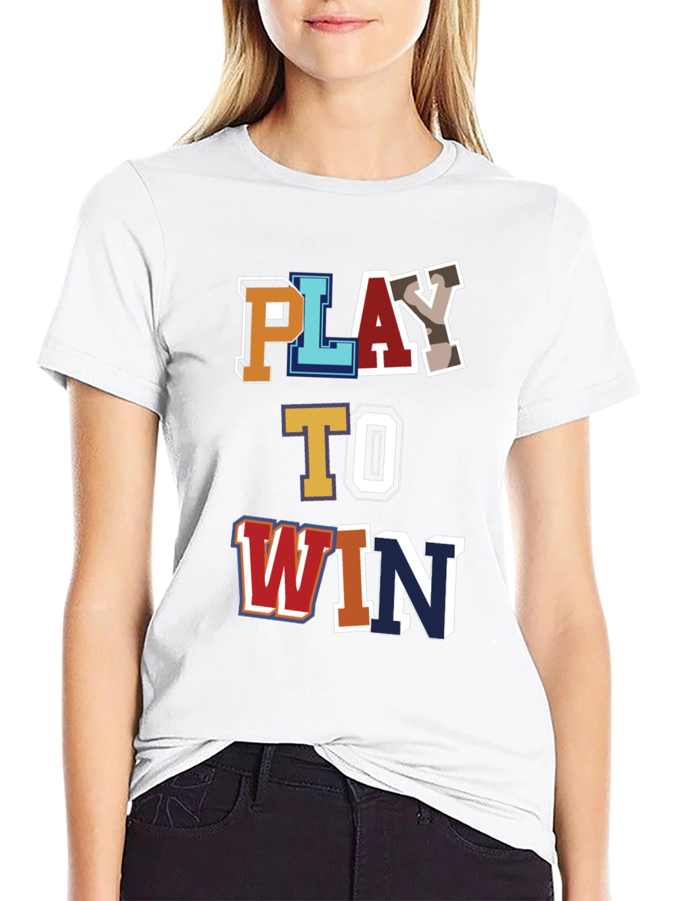 Black Play To Win Graphic Tee - Men's Cotton Blend T-Shirt view 9
