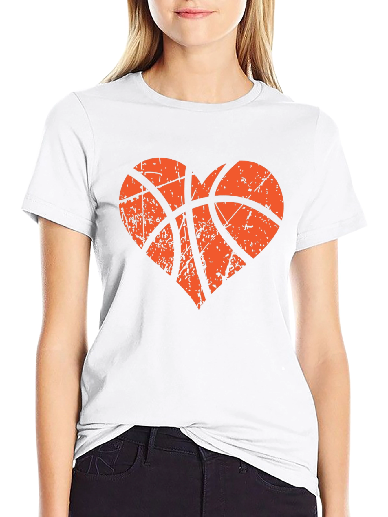 Black Basketball Heart Graphic Tee - Love the Game! view 9
