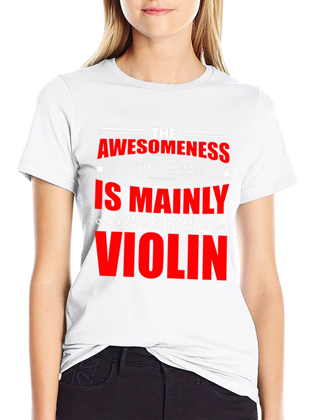 Black Awesomeness Violin T-Shirt view 9