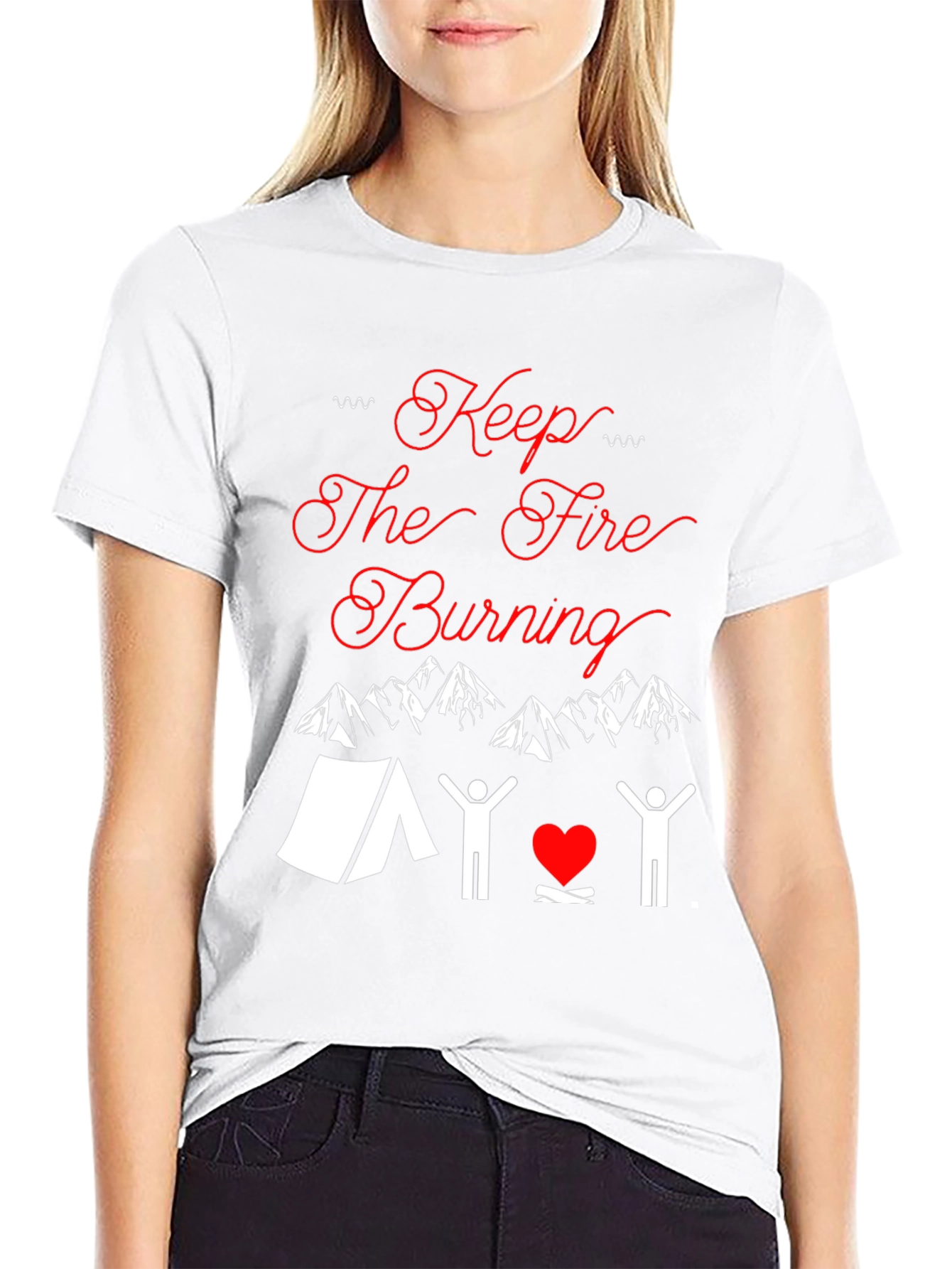 Black Keep The Fire Burning Camping T-Shirt view 9