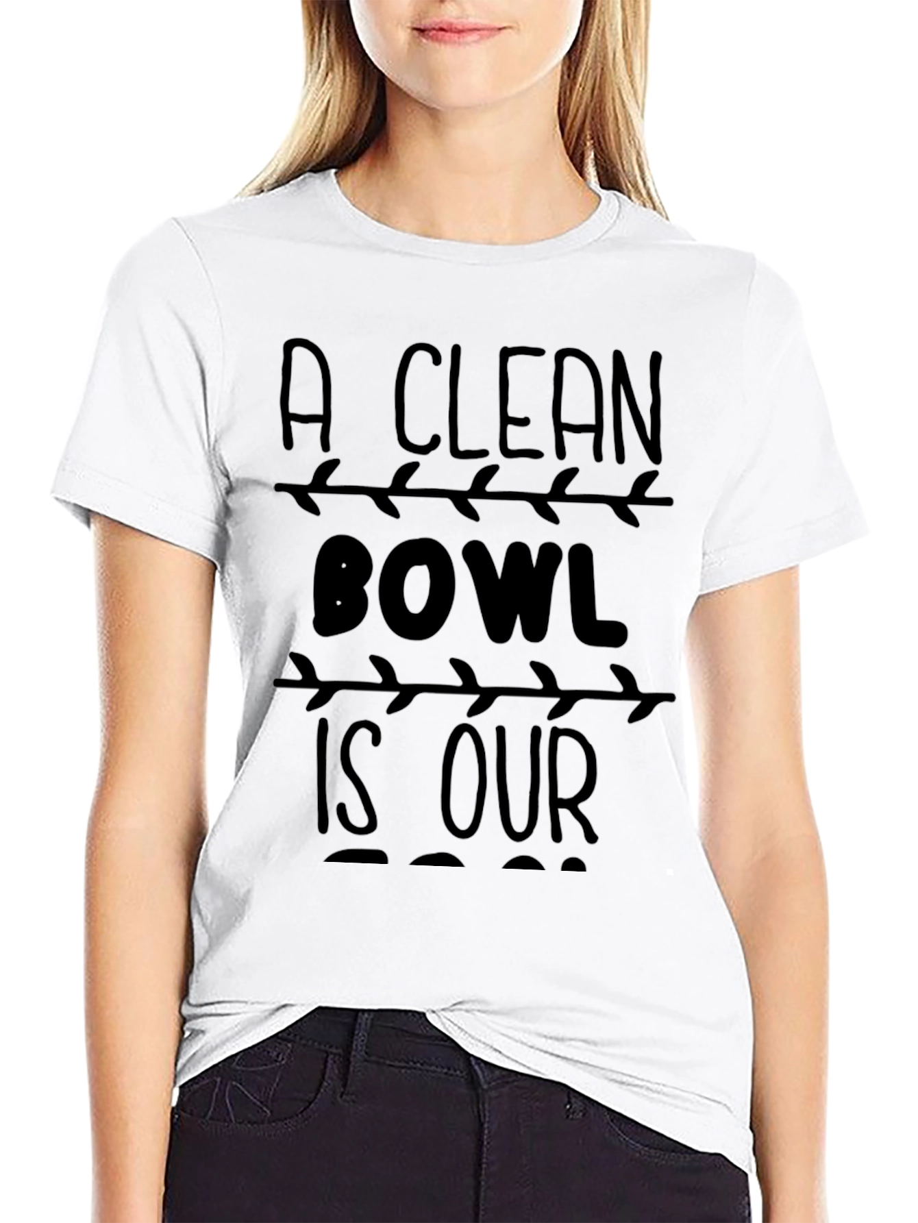Black A Clean Bowl T-Shirt Funny Humor Graphic Tee view 9