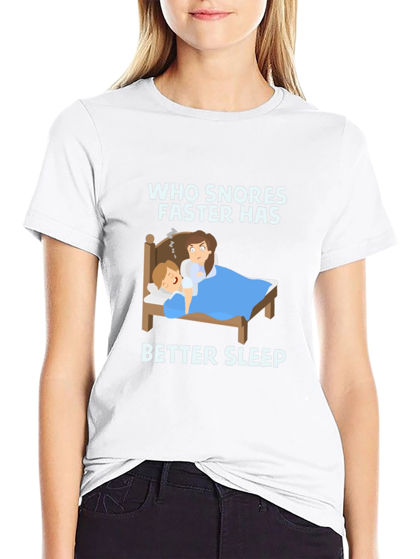Black Funny Snoring T-Shirt - Better Sleep Design view 9