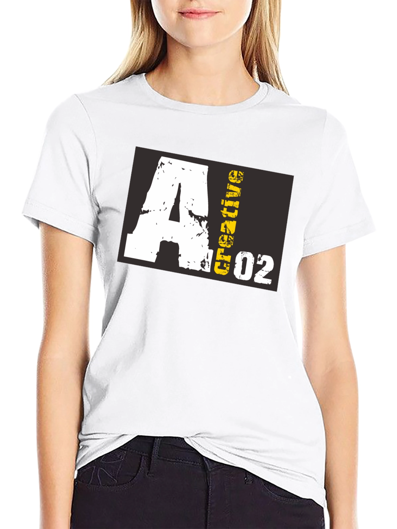 Black Creative Graphic Print Black T-Shirt view 9