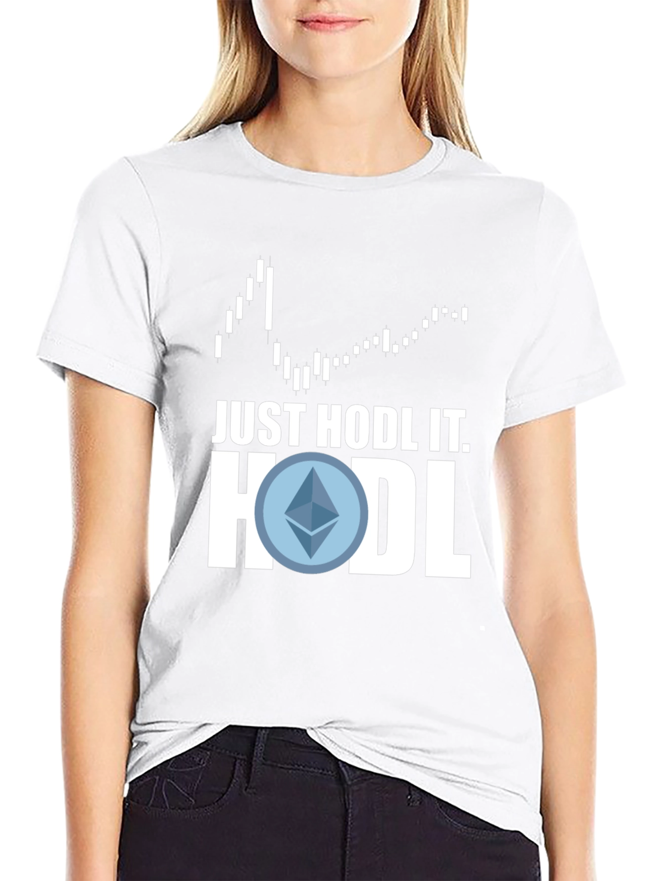 Black Just Hodl It! Crypto Tee view 9