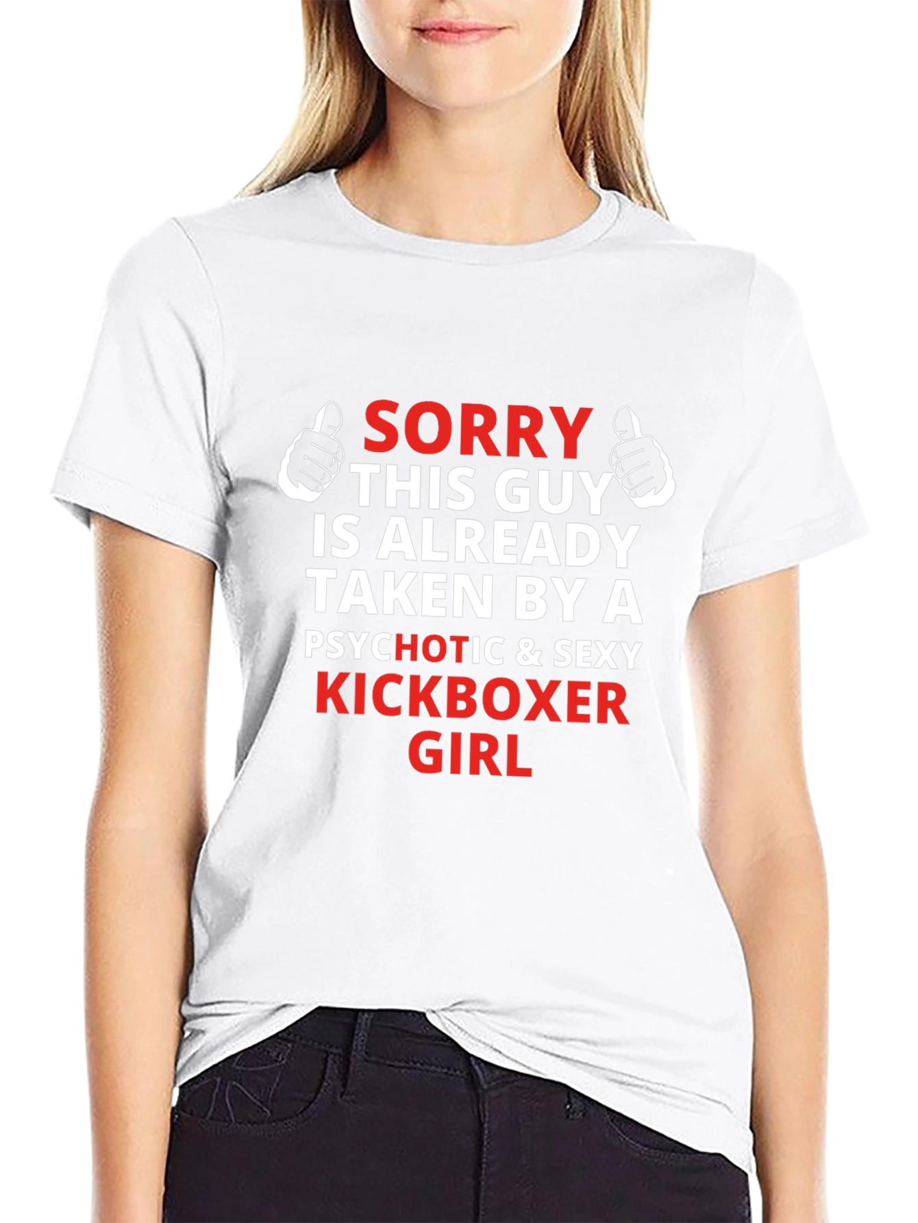 Black Funny Kickboxer Girlfriend Graphic T-Shirt view 9