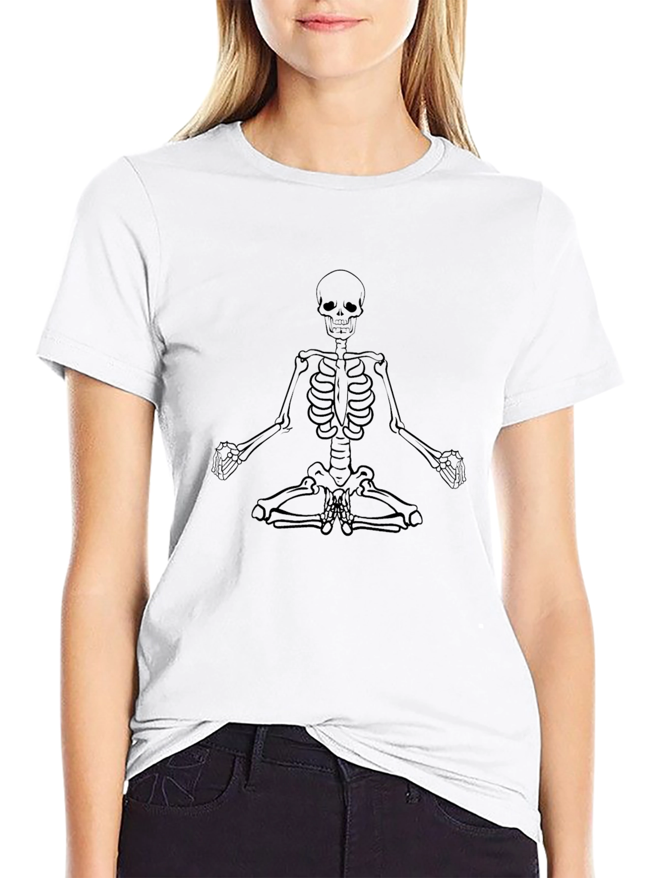 Black Meditating Skeleton T-Shirt view 9