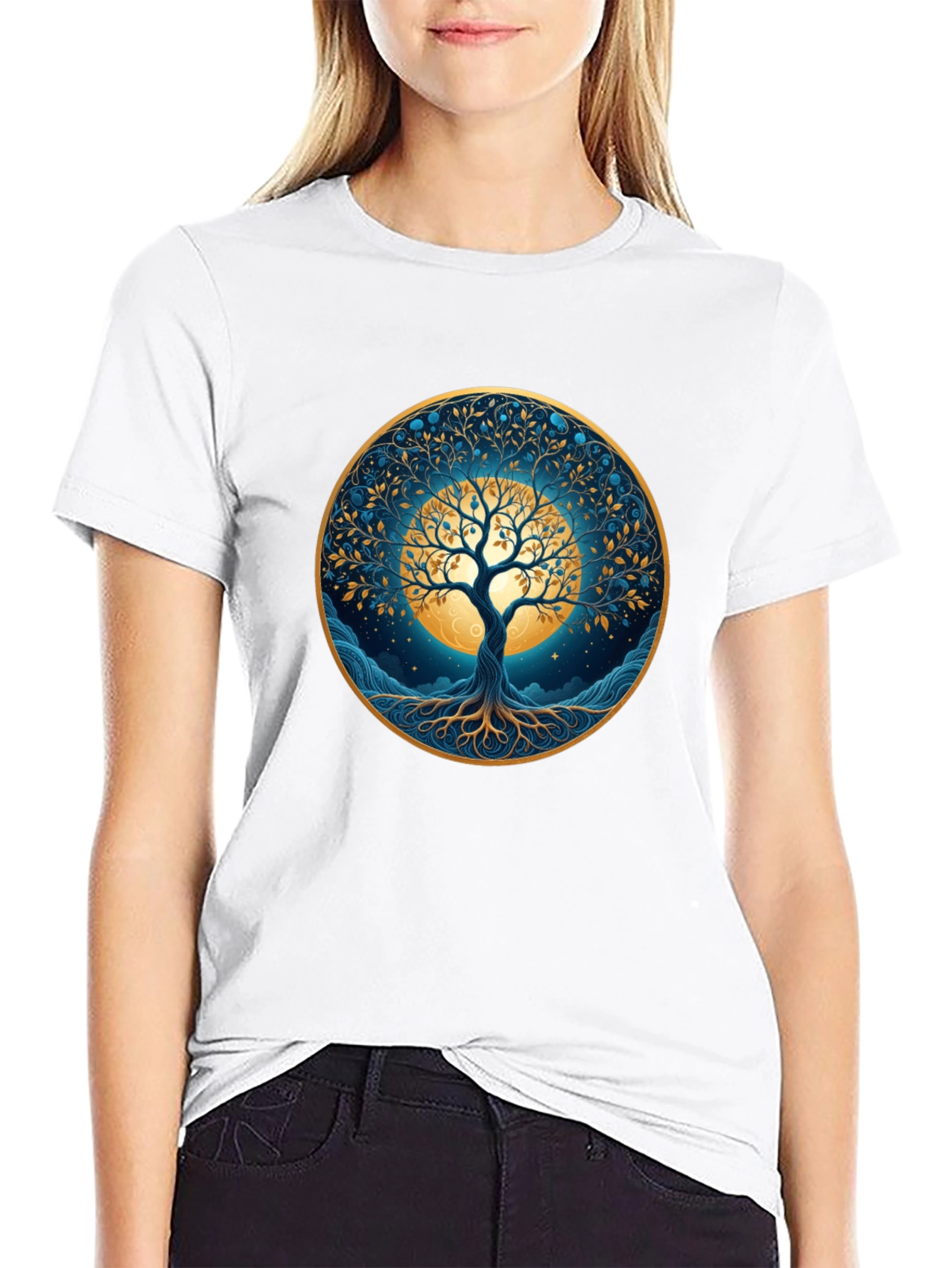 Black Tree of Life Black T-Shirt view 9