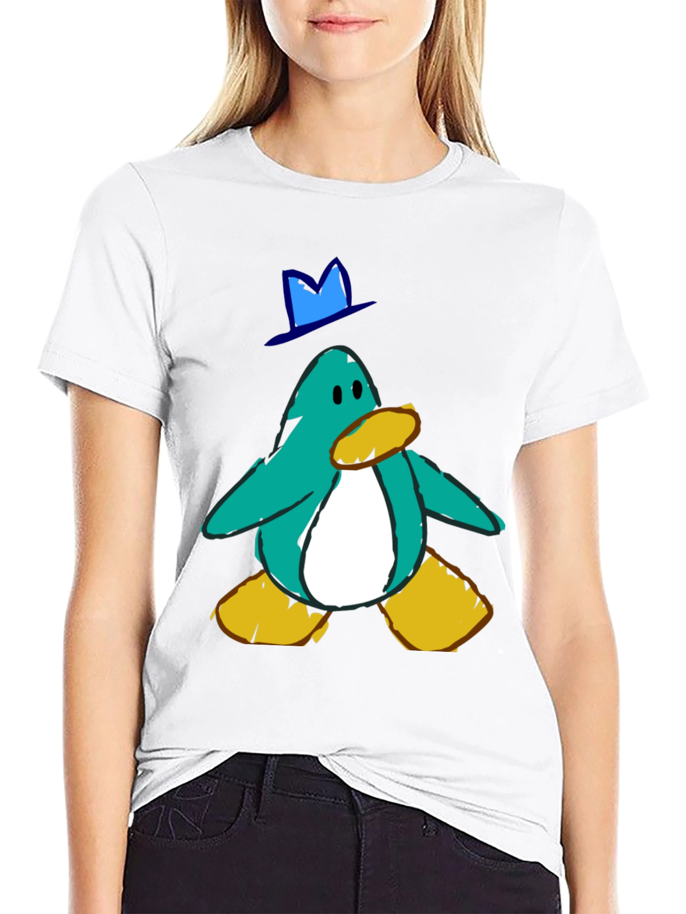 Black Penguin T-Shirt - Cartoon Perry the Platypus view 9