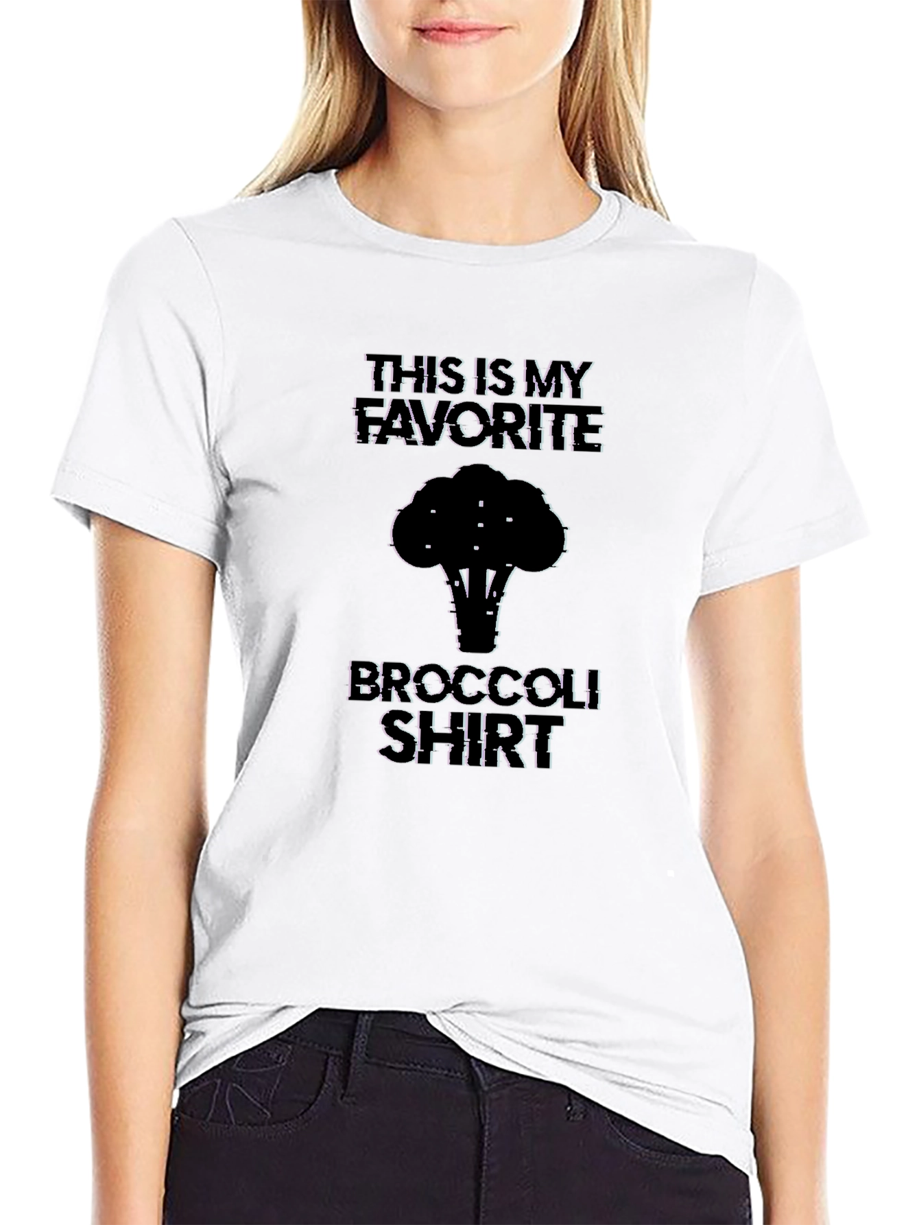 Black Funny Broccoli T-Shirt - My Favorite! view 9