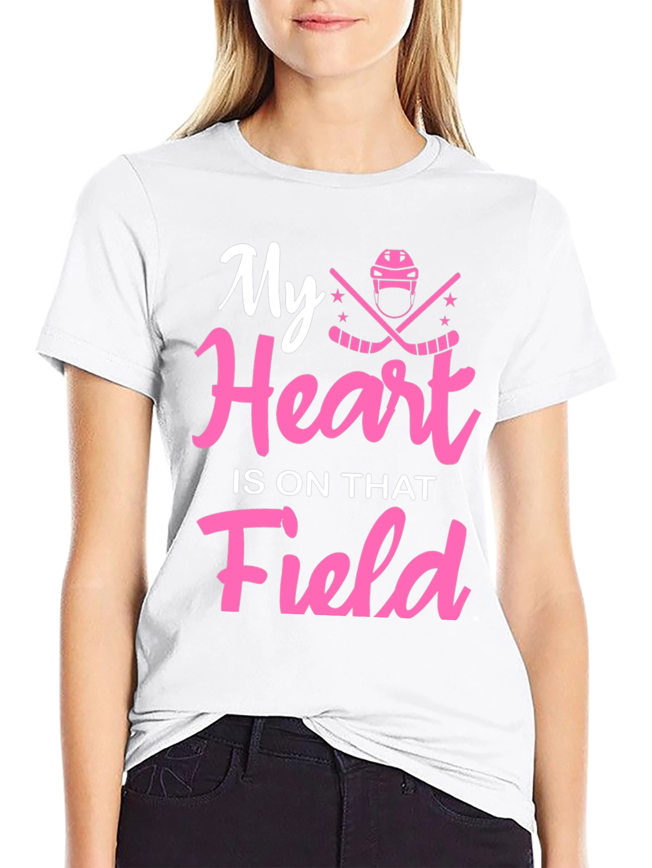 Black My Heart Is On That Field Hockey T-Shirt view 9