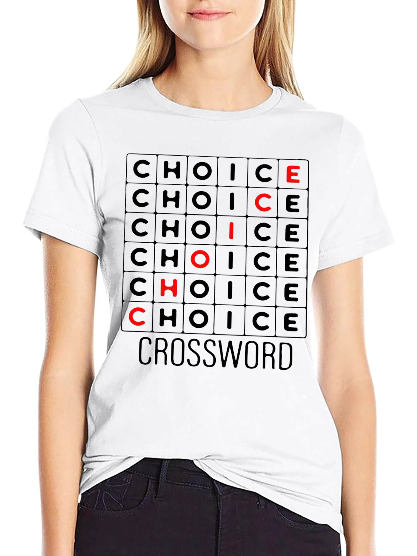Black Choice Crossword Graphic Tee - Soft Cotton T-Shirt view 9