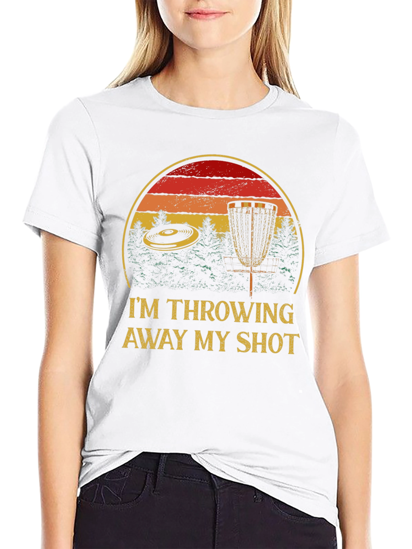 Black I'm Throwing Away My Shot Disc Golf T-Shirt view 9