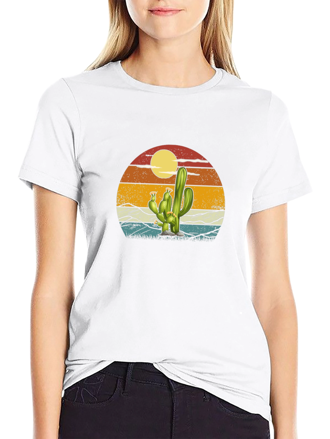 Black Cactus Sunset Graphic Tee - Desert Vibes view 9