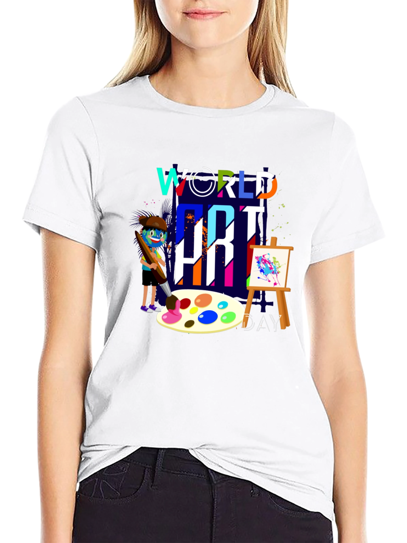 Black World Art Day T-Shirt, Painter Graphic Tee view 9