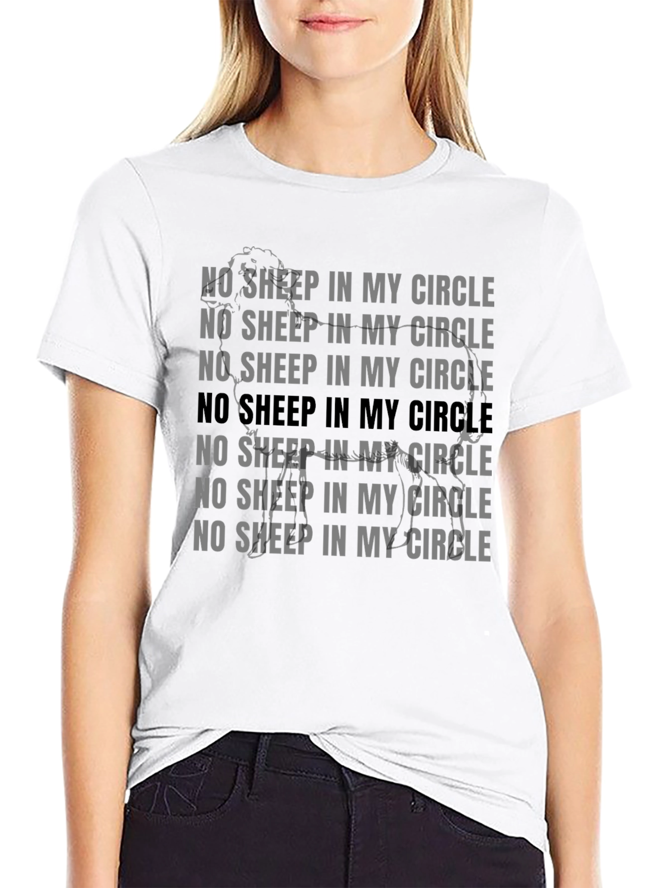 Black No Sheep In My Circle Graphic Tee view 9