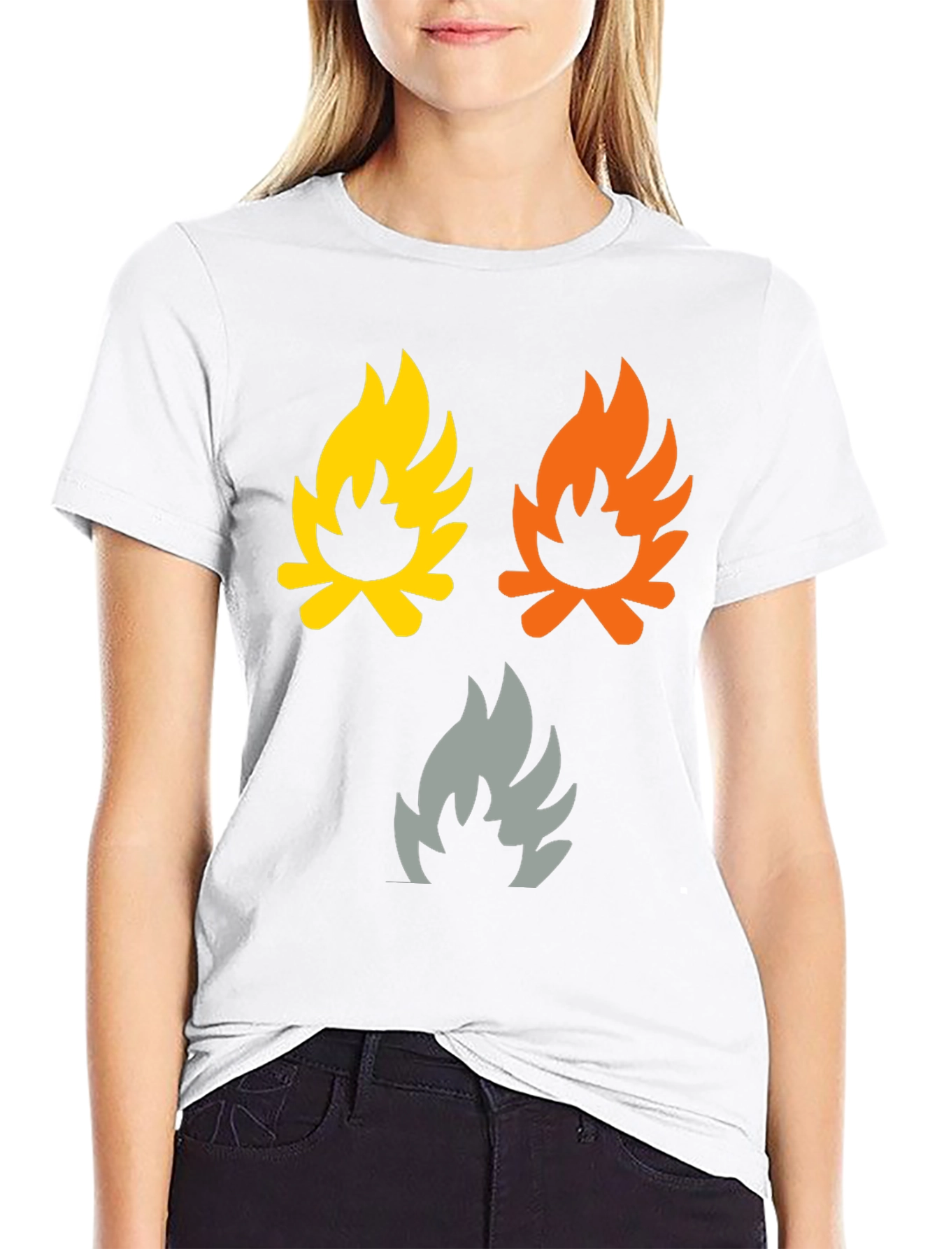 Black Campfire Flames Graphic Tee - Soft Cotton Shirt view 9