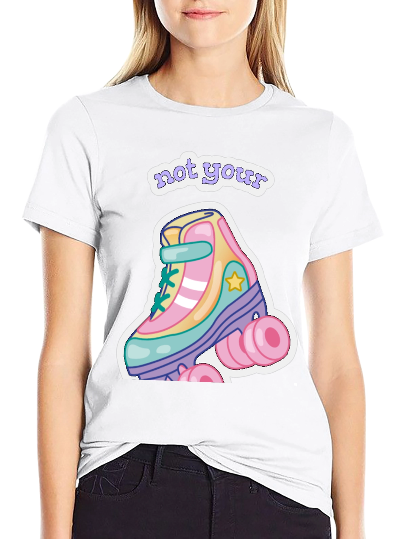 Black Retro Roller Skate T-Shirt - Not Your Skate! view 9
